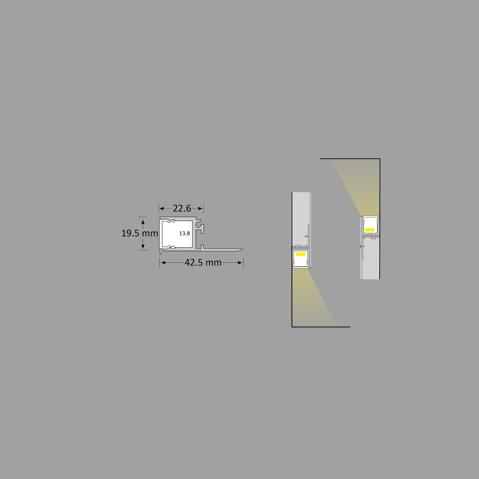 TL023 Plaster-In Trimless Cove Lighting LED Extrusion gallery detail image