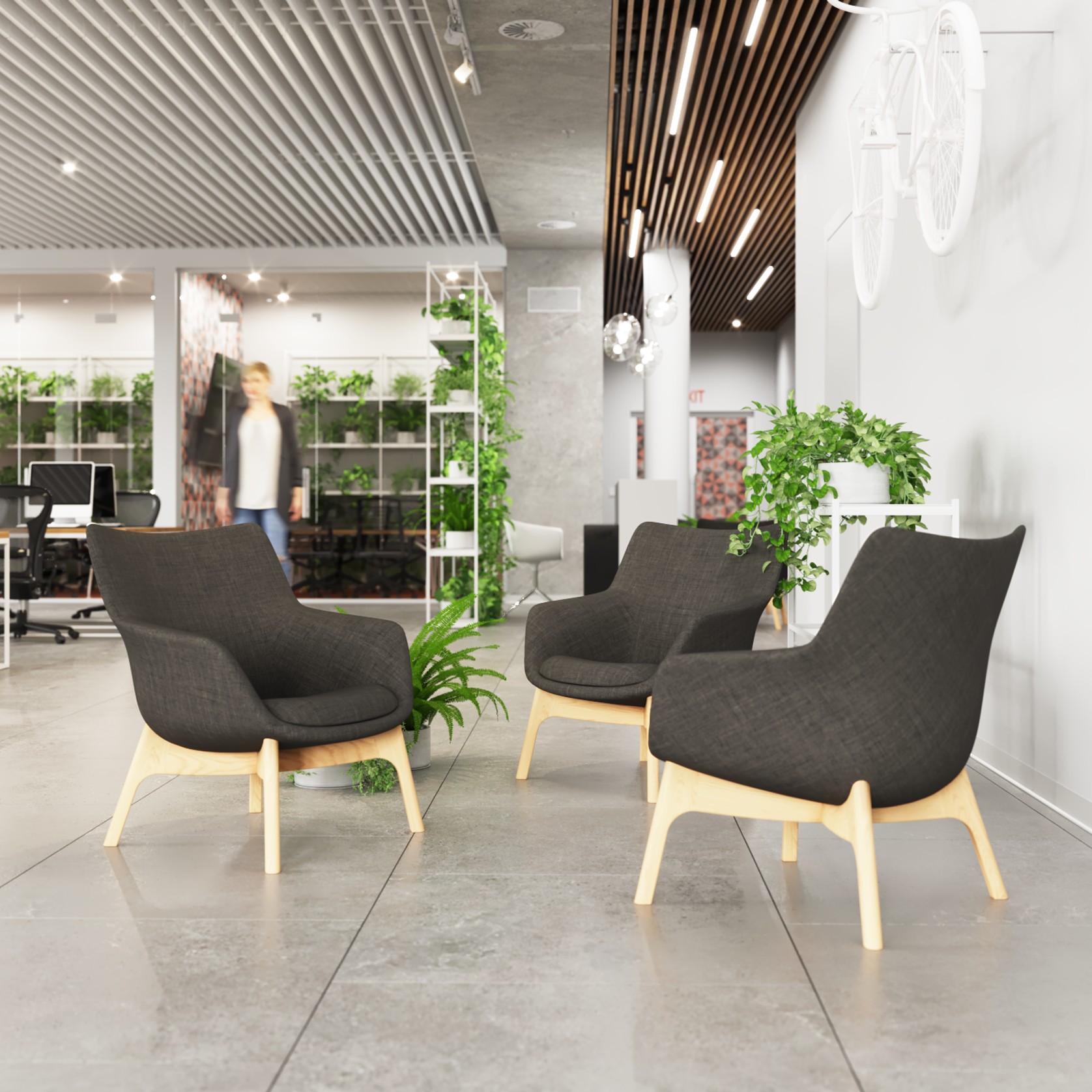 Flow Armchair - Dark Grey gallery detail image