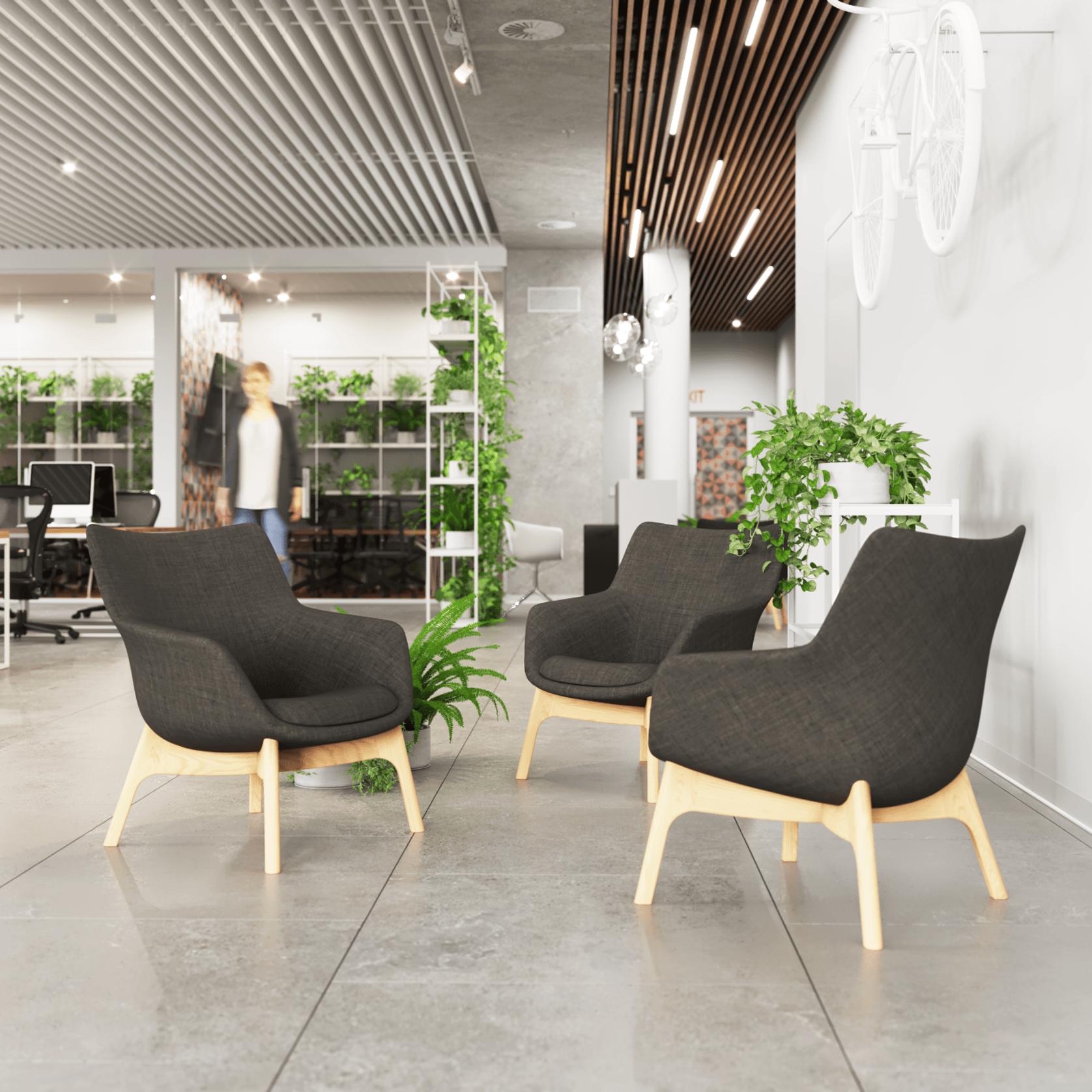 Flow Armchair - Dark Grey gallery detail image
