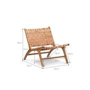 Lazie Leather Strapping Lounge Chair | Teak & Natural Tan gallery detail image