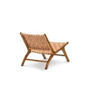 Lazie Leather Strapping Lounge Chair | Teak & Natural Tan gallery detail image