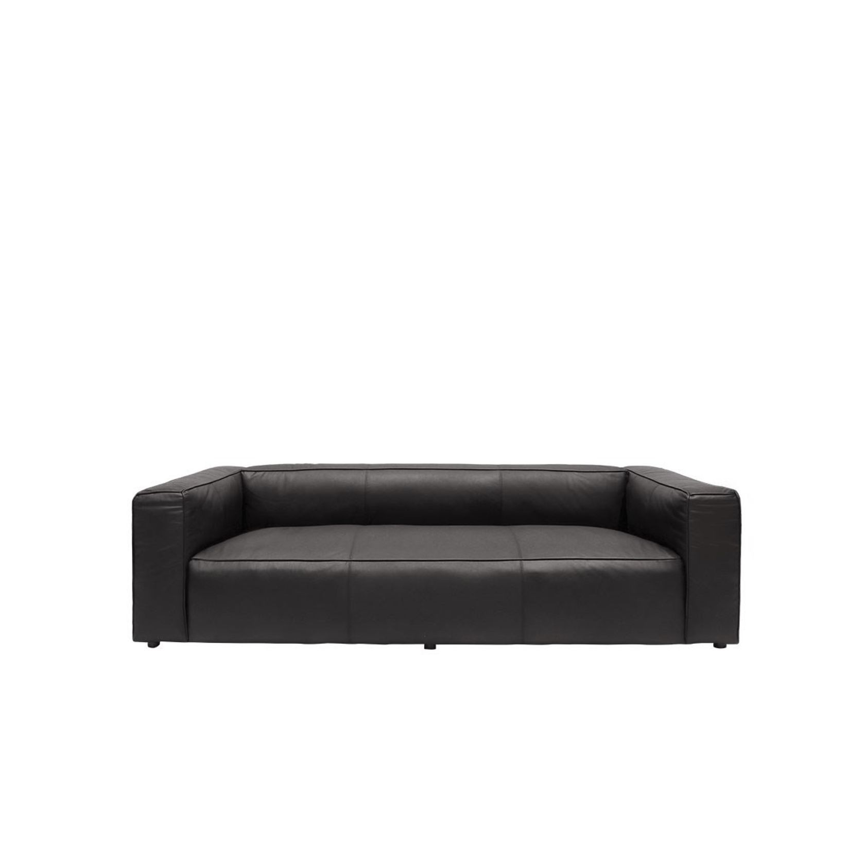 Stirling 3 Seater Italian Leather Sofa | Onyx gallery detail image