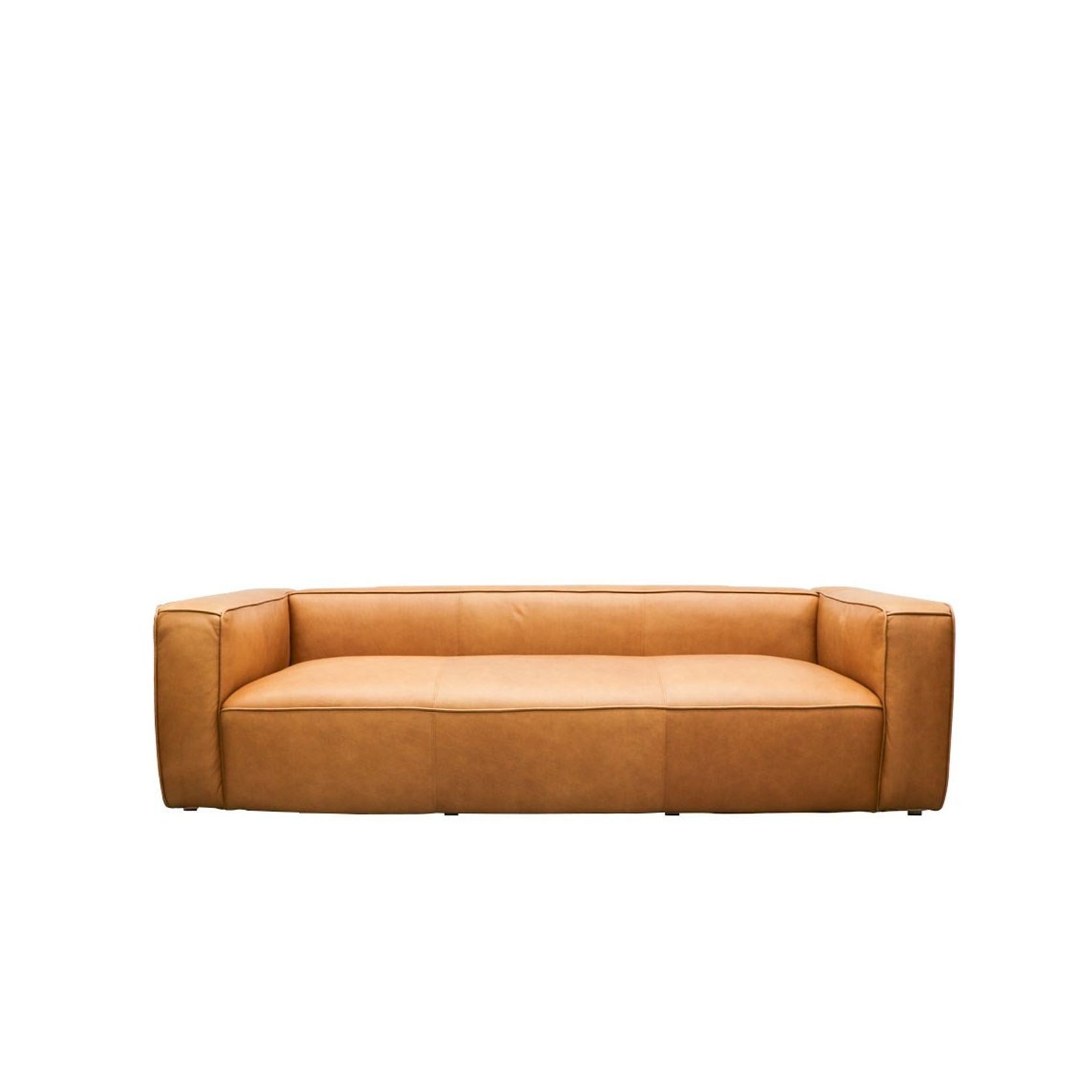 Stirling 3 Seater Italian Leather Sofa | Chestnut gallery detail image