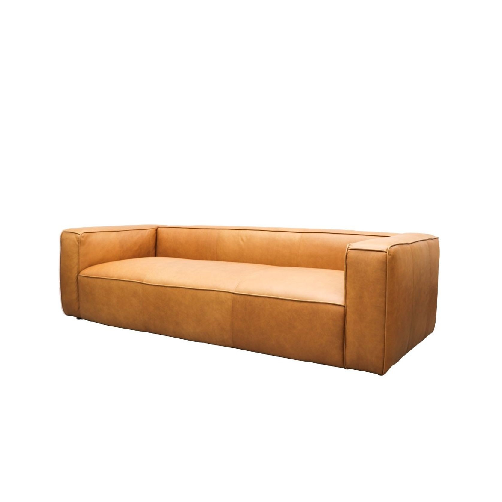 Stirling 3 Seater Italian Leather Sofa Chestnut ArchiPro NZ