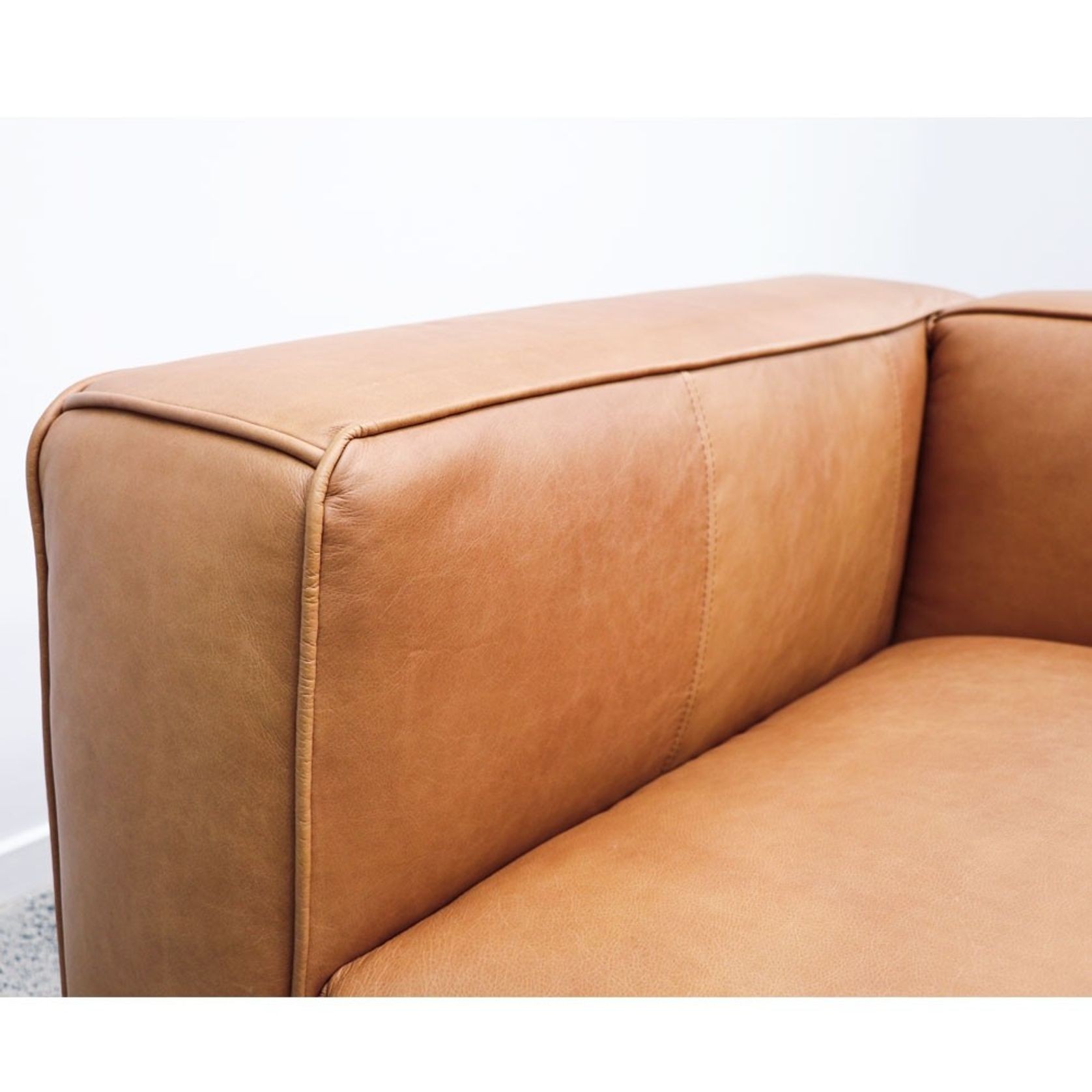 Stirling 3 Seater Italian Leather Sofa | Chestnut gallery detail image
