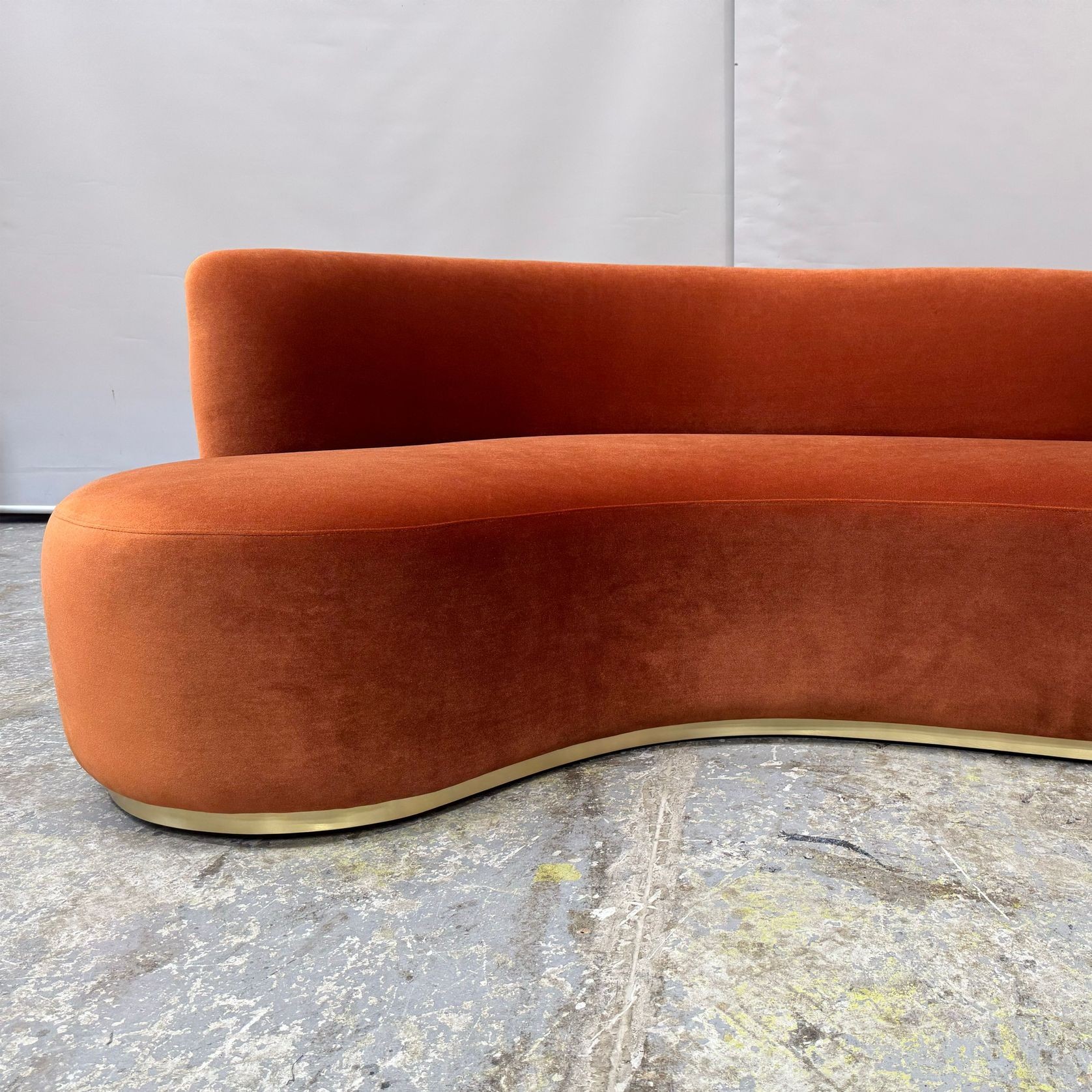 Curved Mid Century Sofa gallery detail image