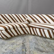Striped Semi-Circular Mid Century Sofa gallery detail image