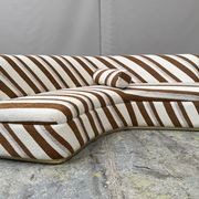 Striped Semi-Circular Mid Century Sofa gallery detail image
