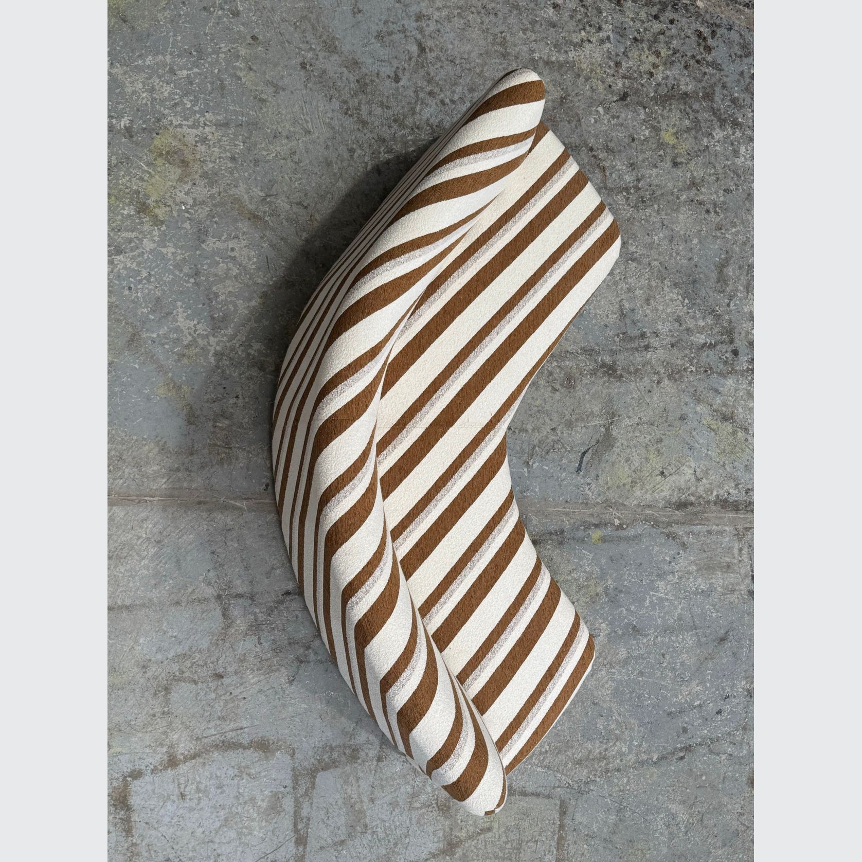 Striped Semi-Circular Mid Century Sofa gallery detail image