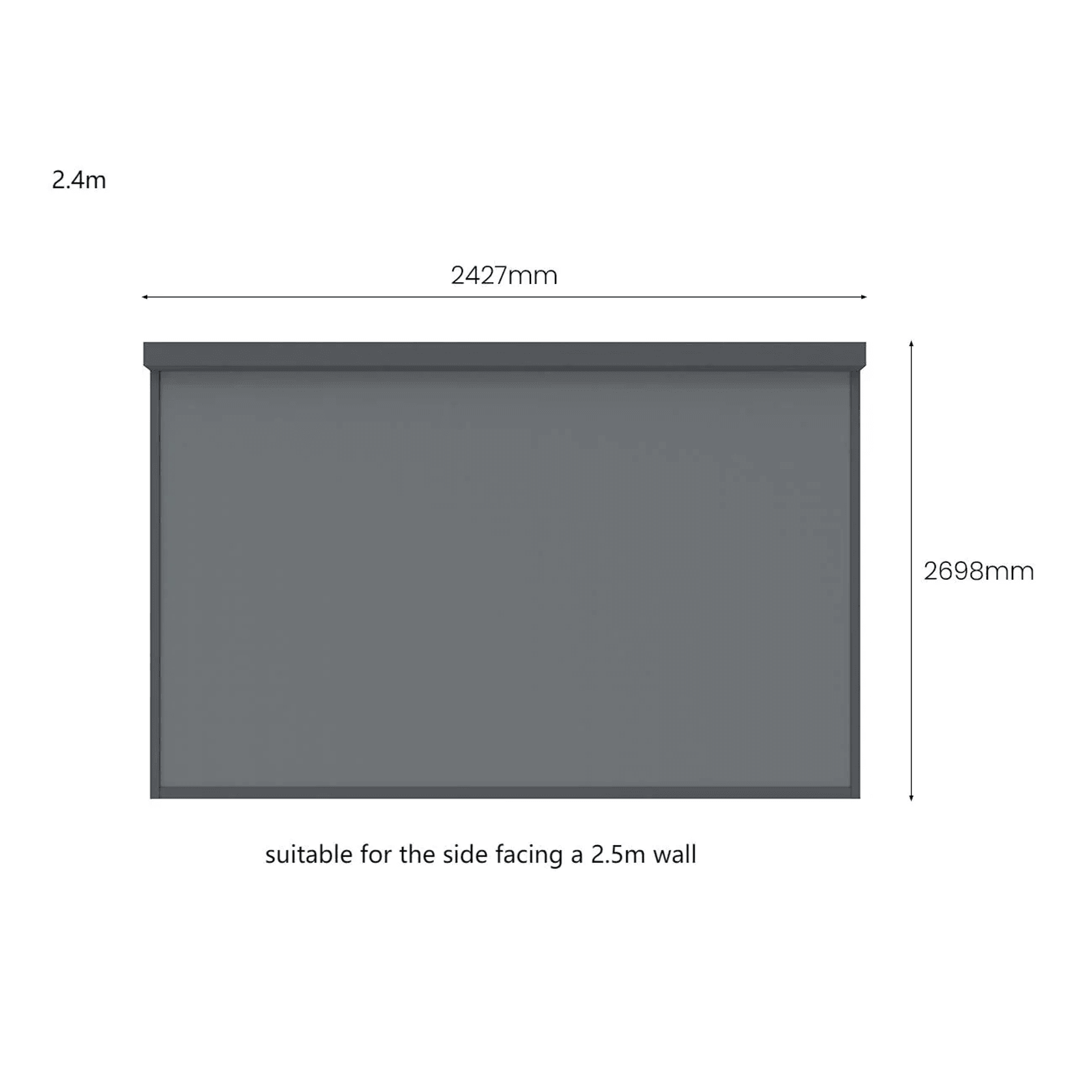 Retractable Shade Blind For Baltic Wall Mounted Pergola 2.0 gallery detail image