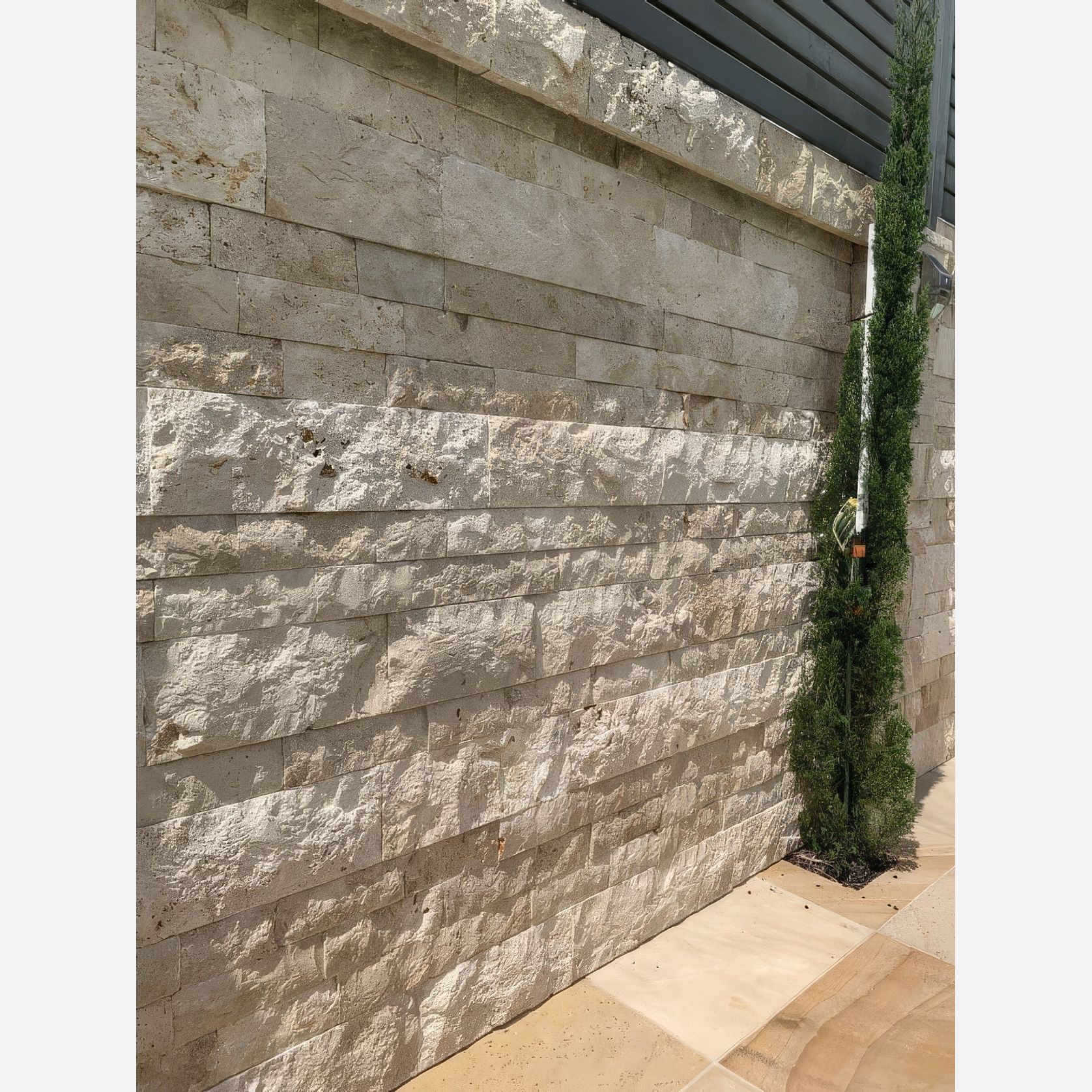 Latte Travertine Rockface | Cladding - Loose gallery detail image