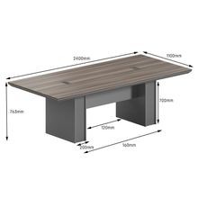 MADDOK Boardroom Table 2.4M - Chocolate & Charcoal Grey gallery detail image