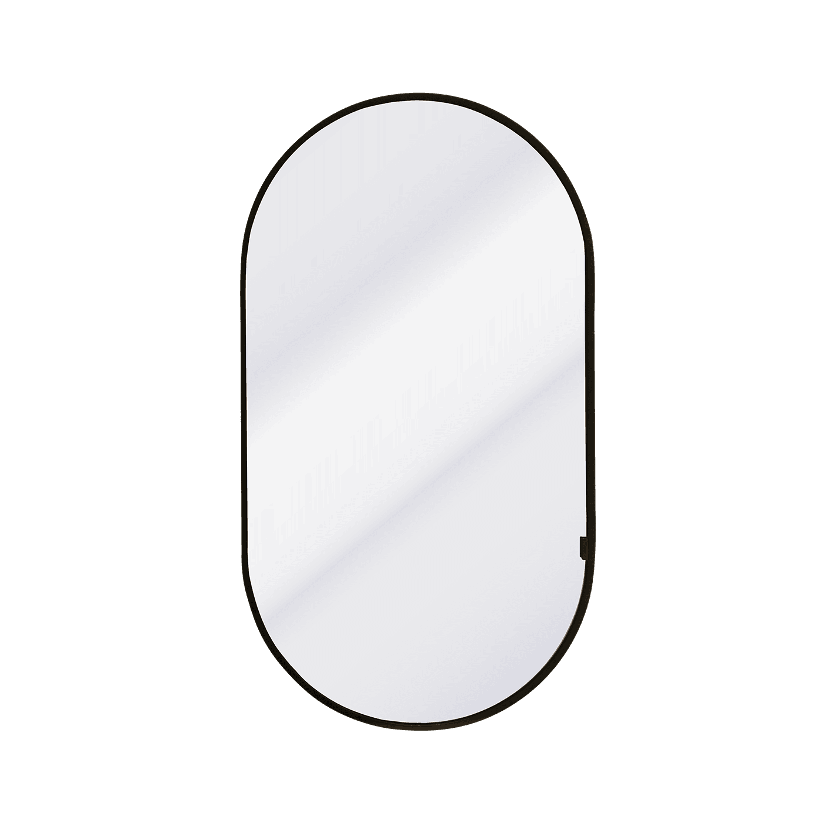 Kzoao 500mm Oval Black Mirror Cabinet gallery detail image