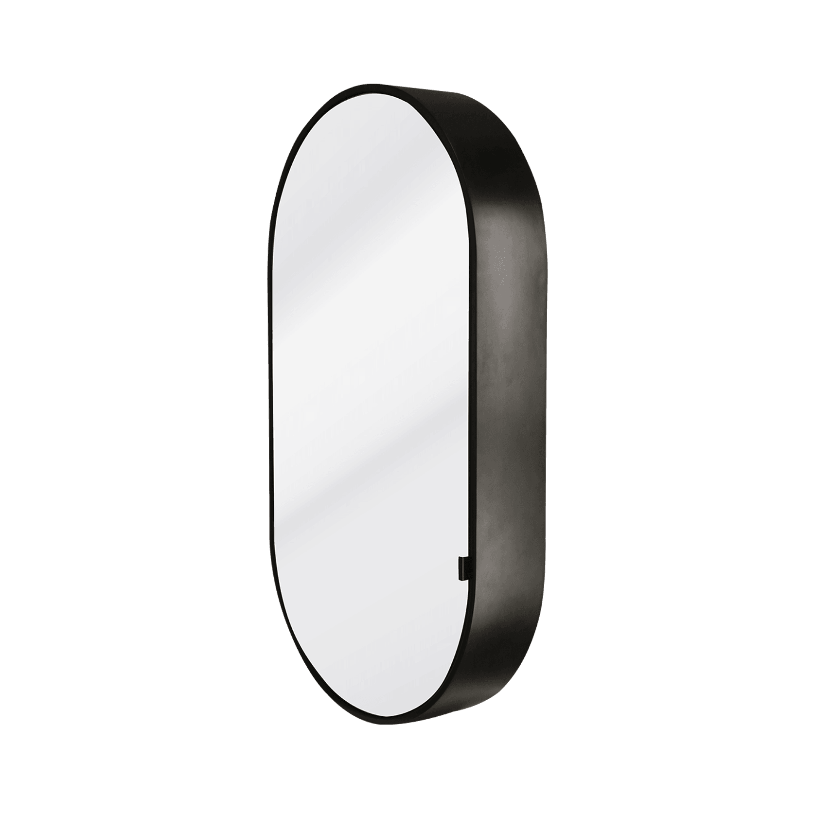 Kzoao 500mm Oval Black Mirror Cabinet gallery detail image