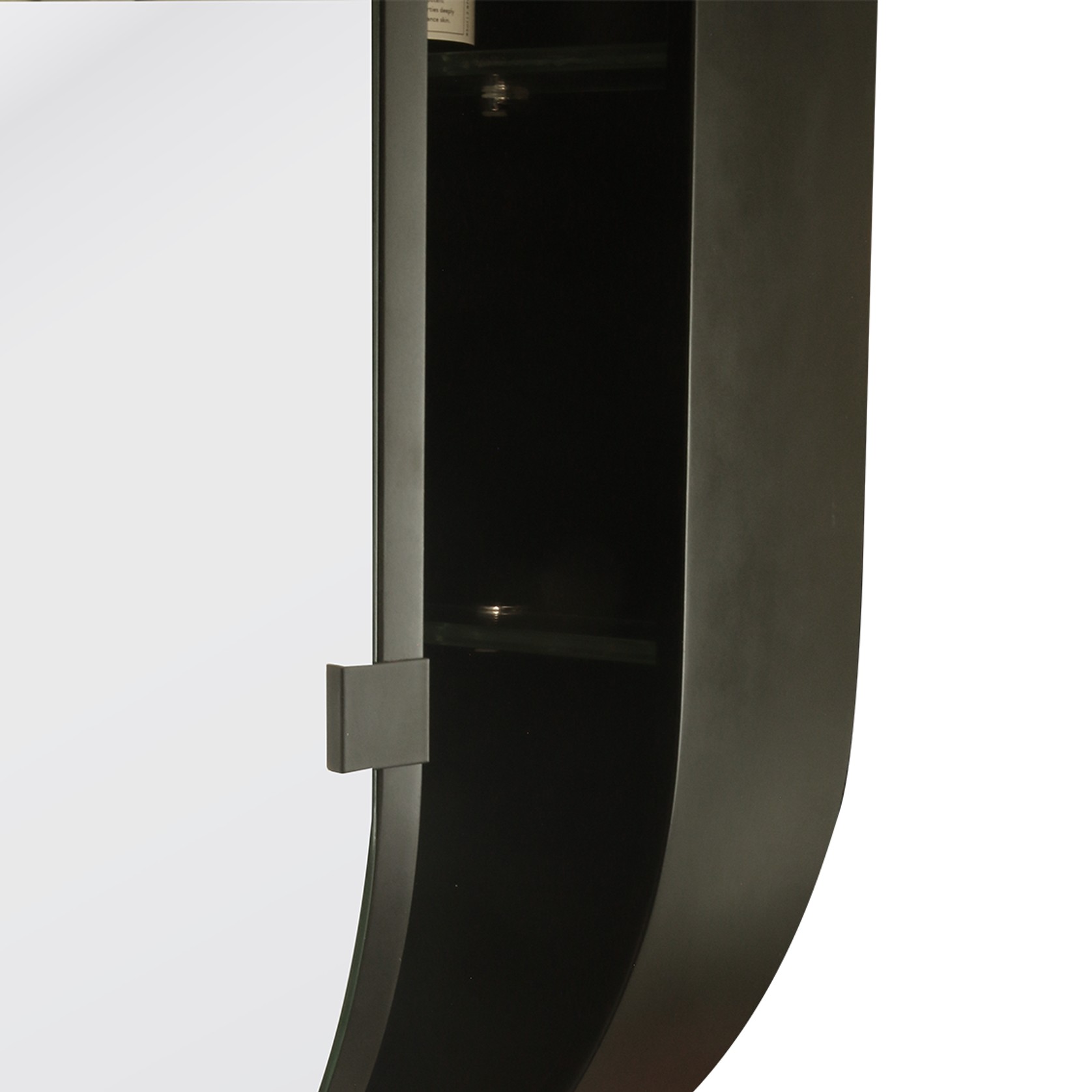 Kzoao 500mm Oval Black Mirror Cabinet gallery detail image