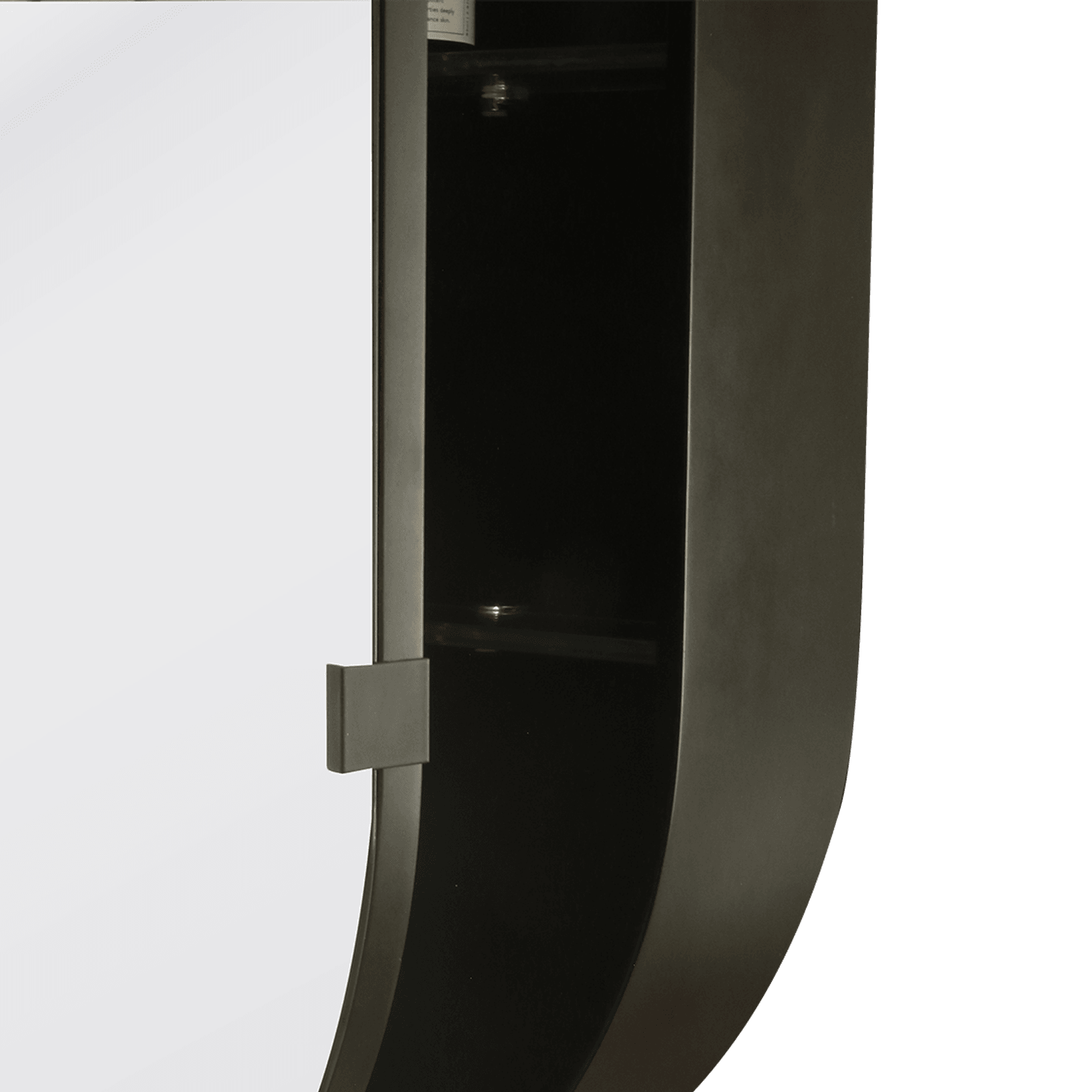 Kzoao 500mm Oval Black Mirror Cabinet gallery detail image