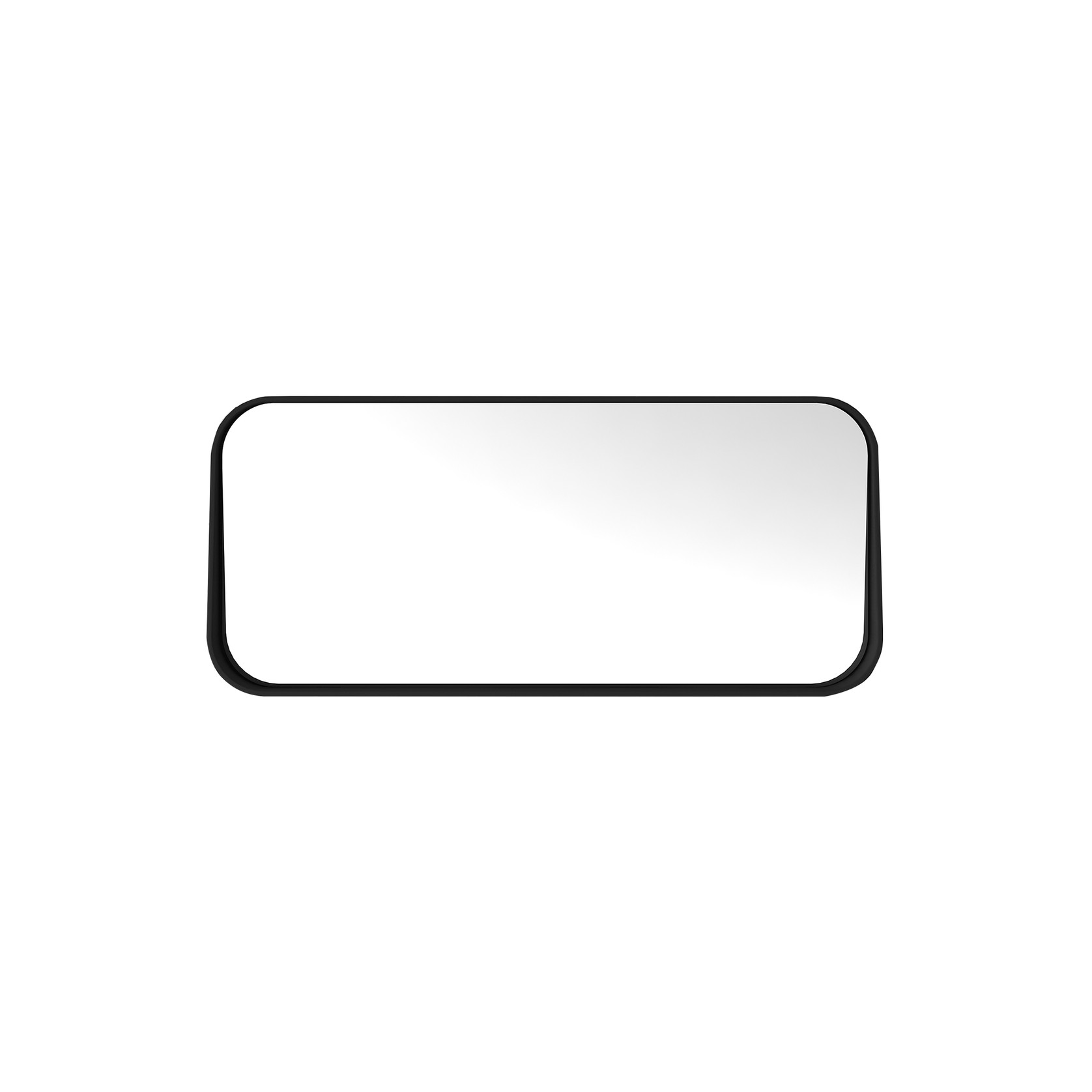 1100mm Rectangle Matte Black Mirror With Shelf gallery detail image