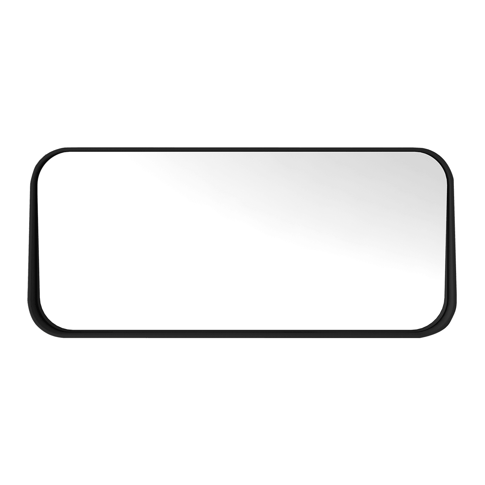 1100mm Rectangle Matte Black Mirror With Shelf gallery detail image