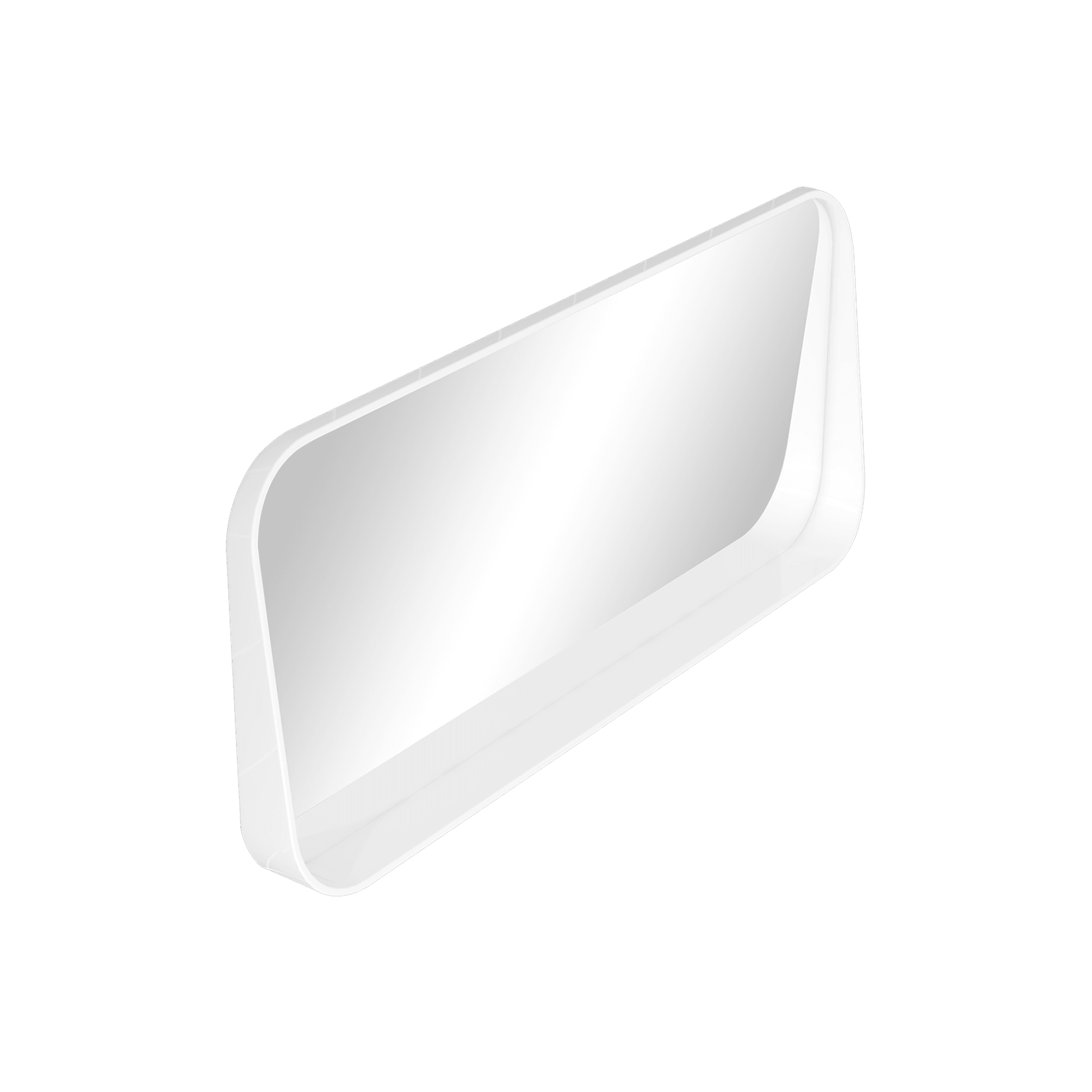 1100mm Rectangle Matte White Mirror With Shelf gallery detail image