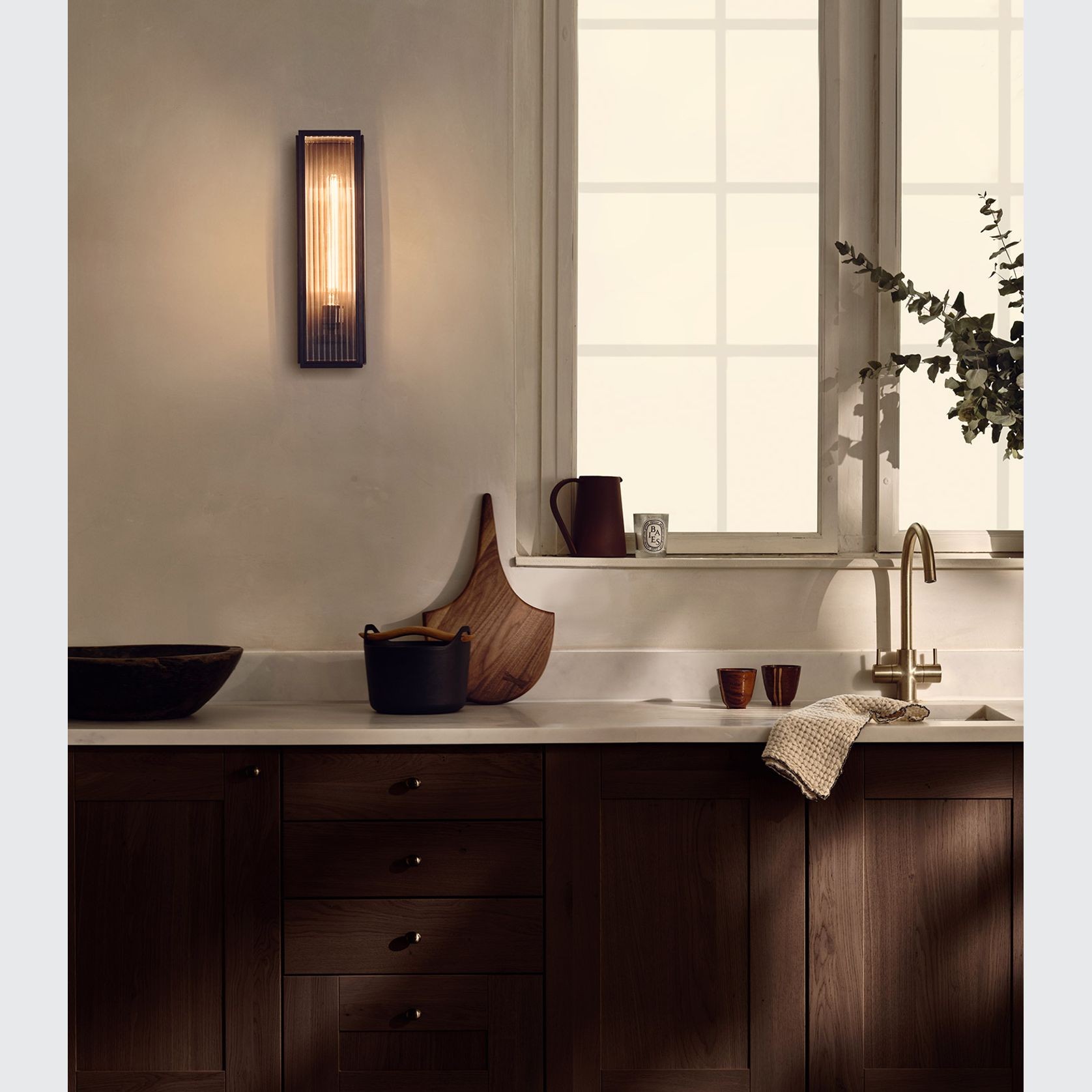 Ash Reeded Wall Light gallery detail image