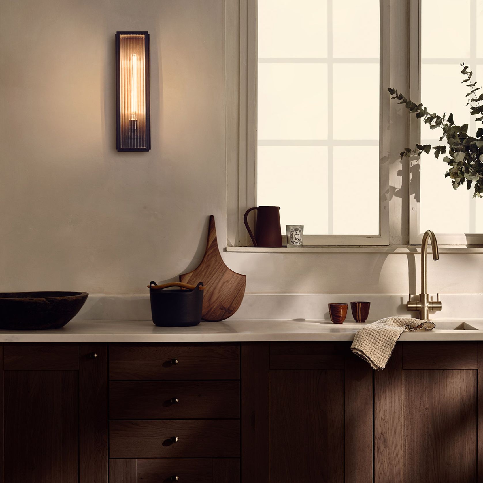 Ash Reeded Wall Light gallery detail image