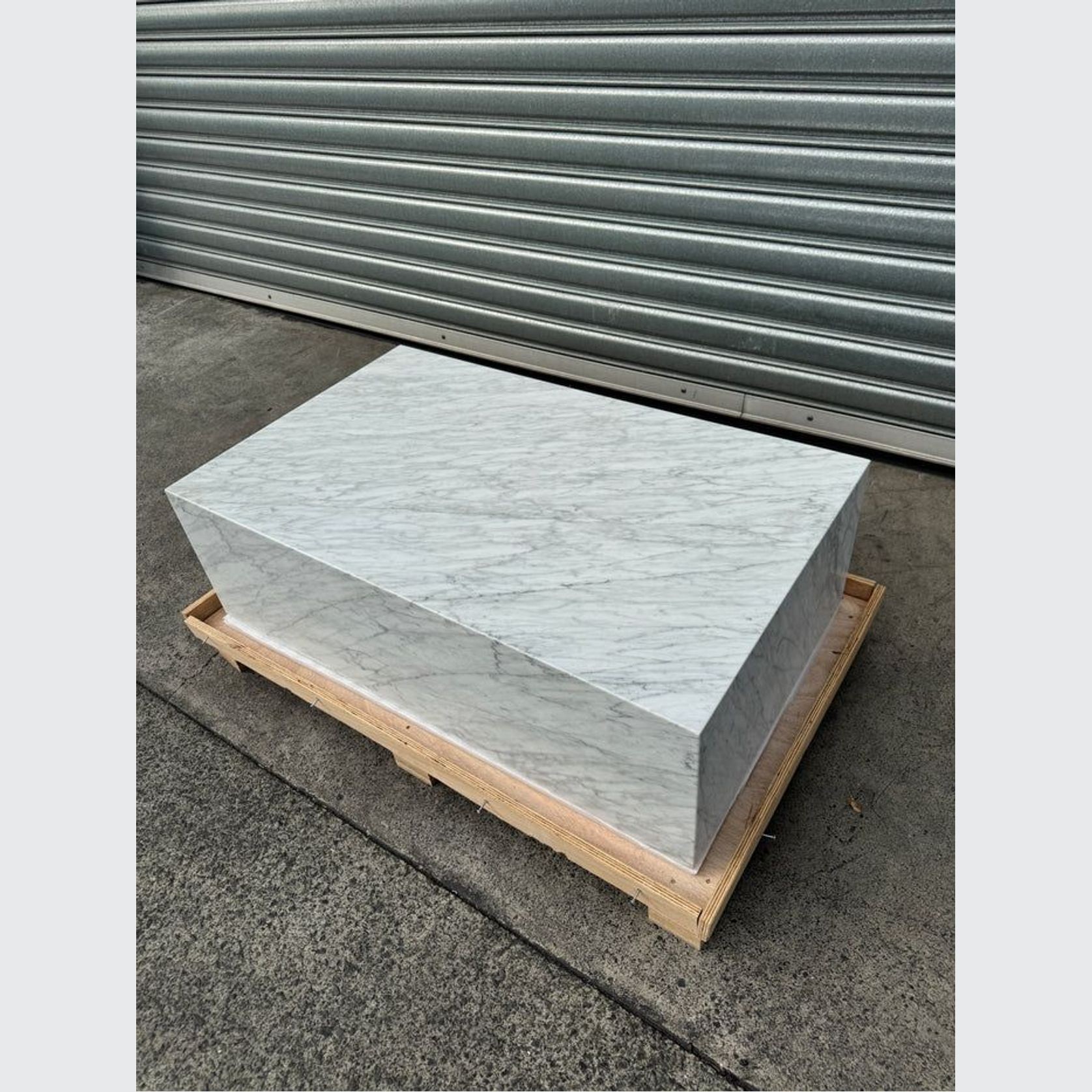 Block Coffee Table - Carrara Marble - Large | Natural Stone Co. gallery detail image