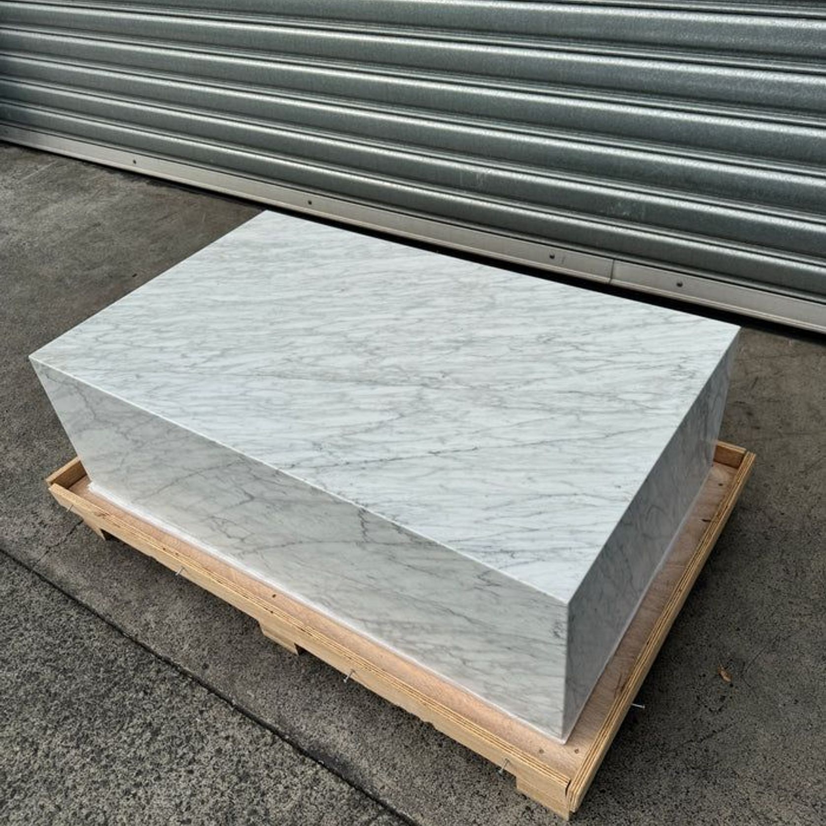 Block Coffee Table - Carrara Marble - Large | Natural Stone Co. gallery detail image
