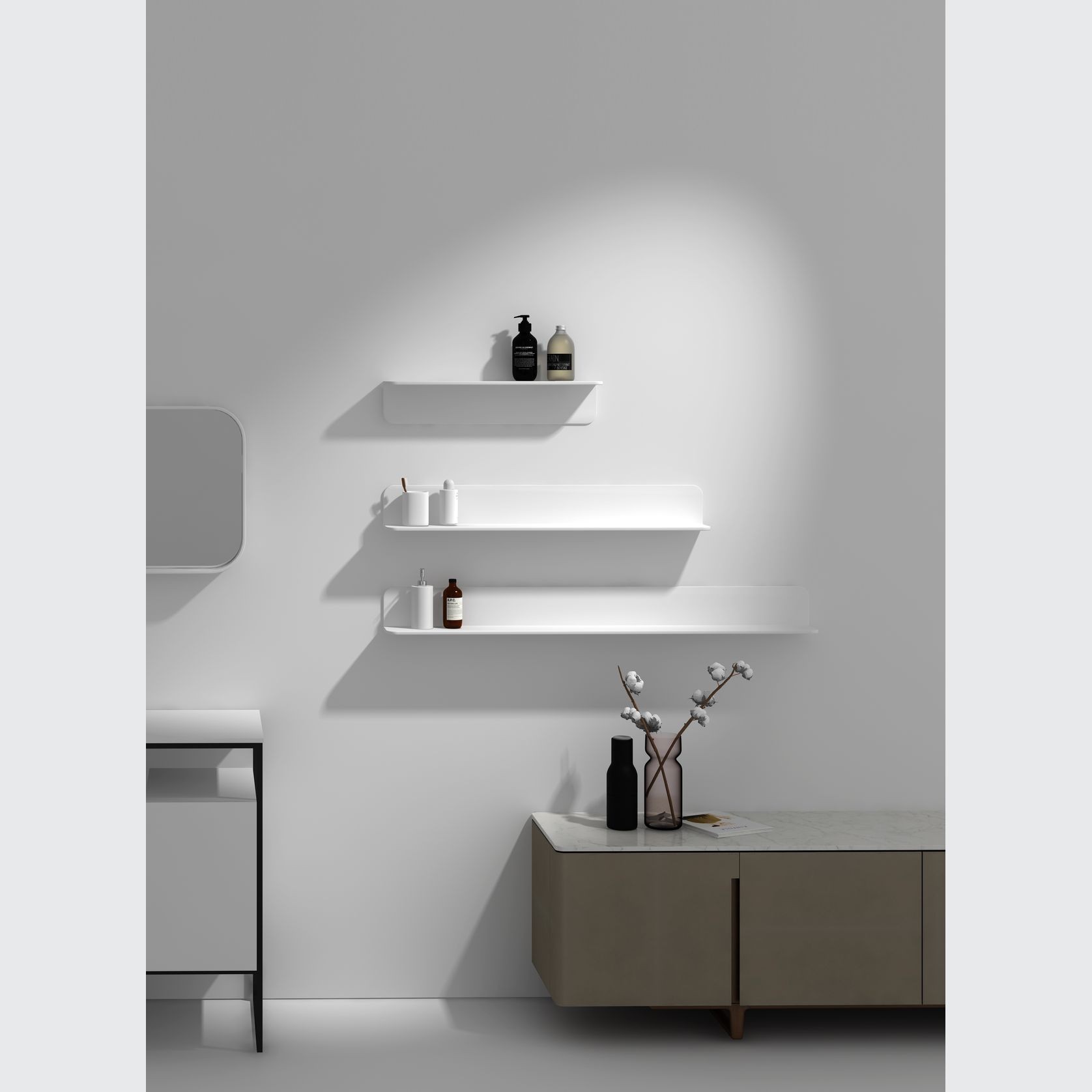 Stone Wall Hung Floating Bathroom Shelves 600 - 1200mm gallery detail image