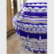 Val St Lambert Cobalt Blue Crystal Pique Fleur gallery detail image