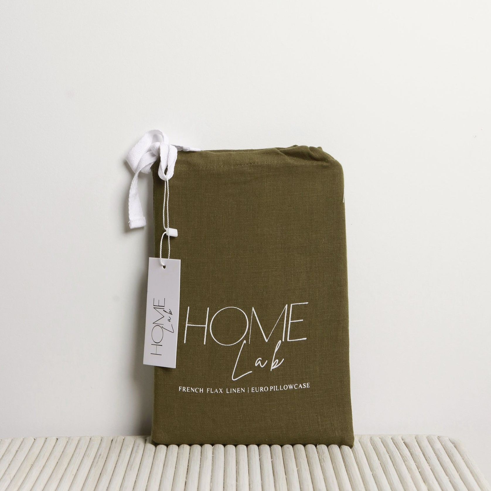 100% French Flax Linen Euro Pillowcase- Khaki gallery detail image