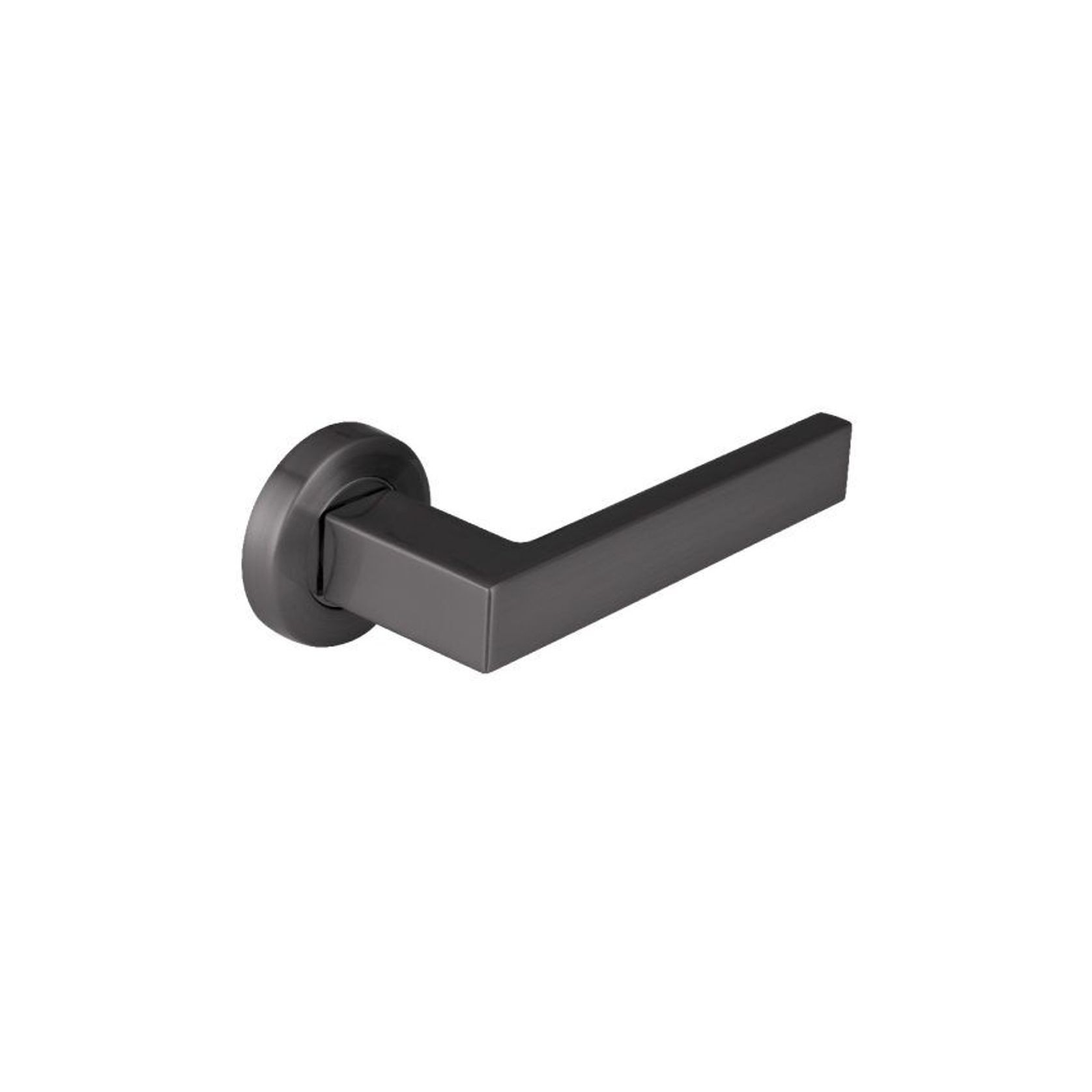 F1121L Lever Handle On Round Small Rose Nickel Graphite gallery detail image