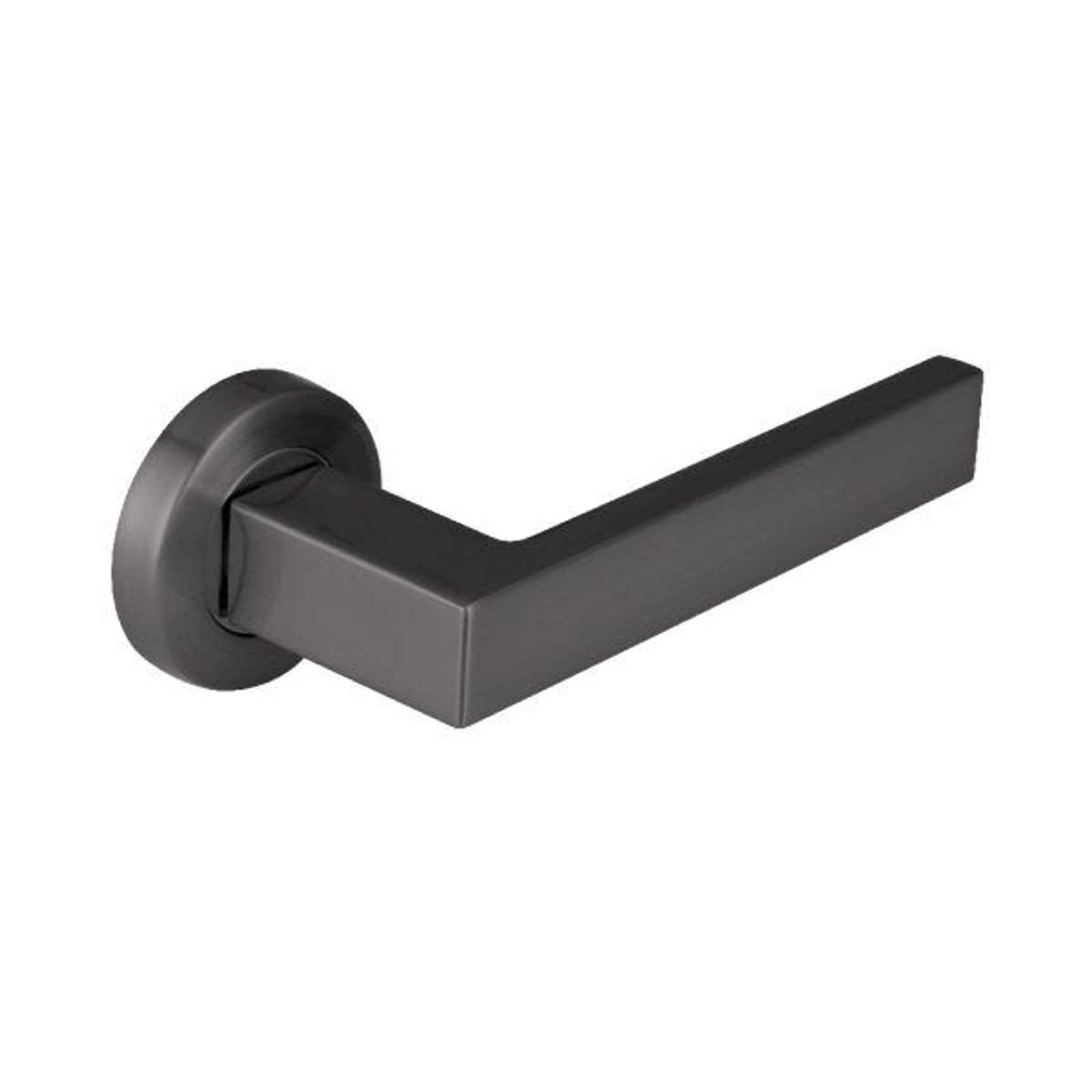 F1121L Lever Handle On Round Small Rose Nickel Graphite gallery detail image