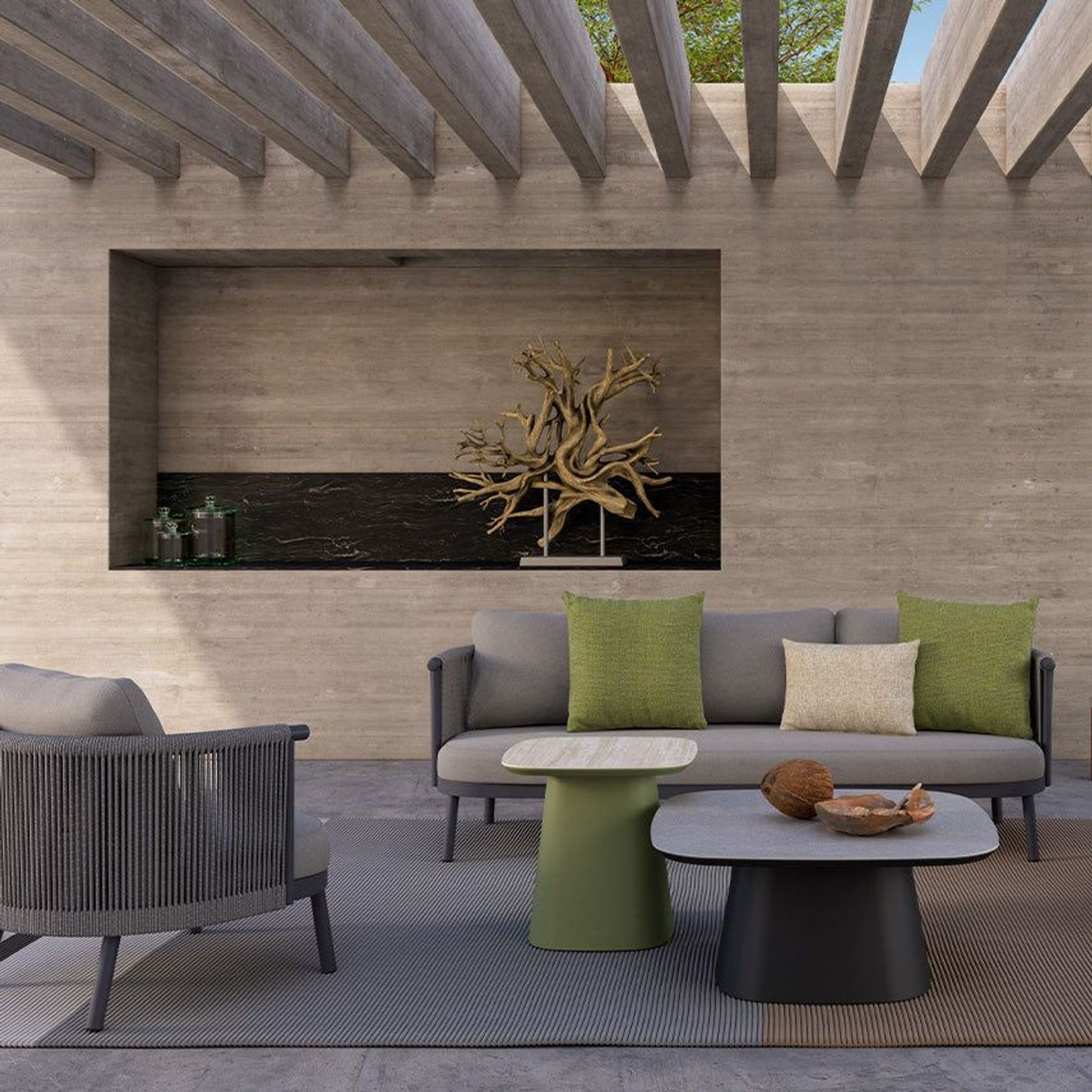 Chloe Outdoor 3-Seater Sofa-Charcoal gallery detail image
