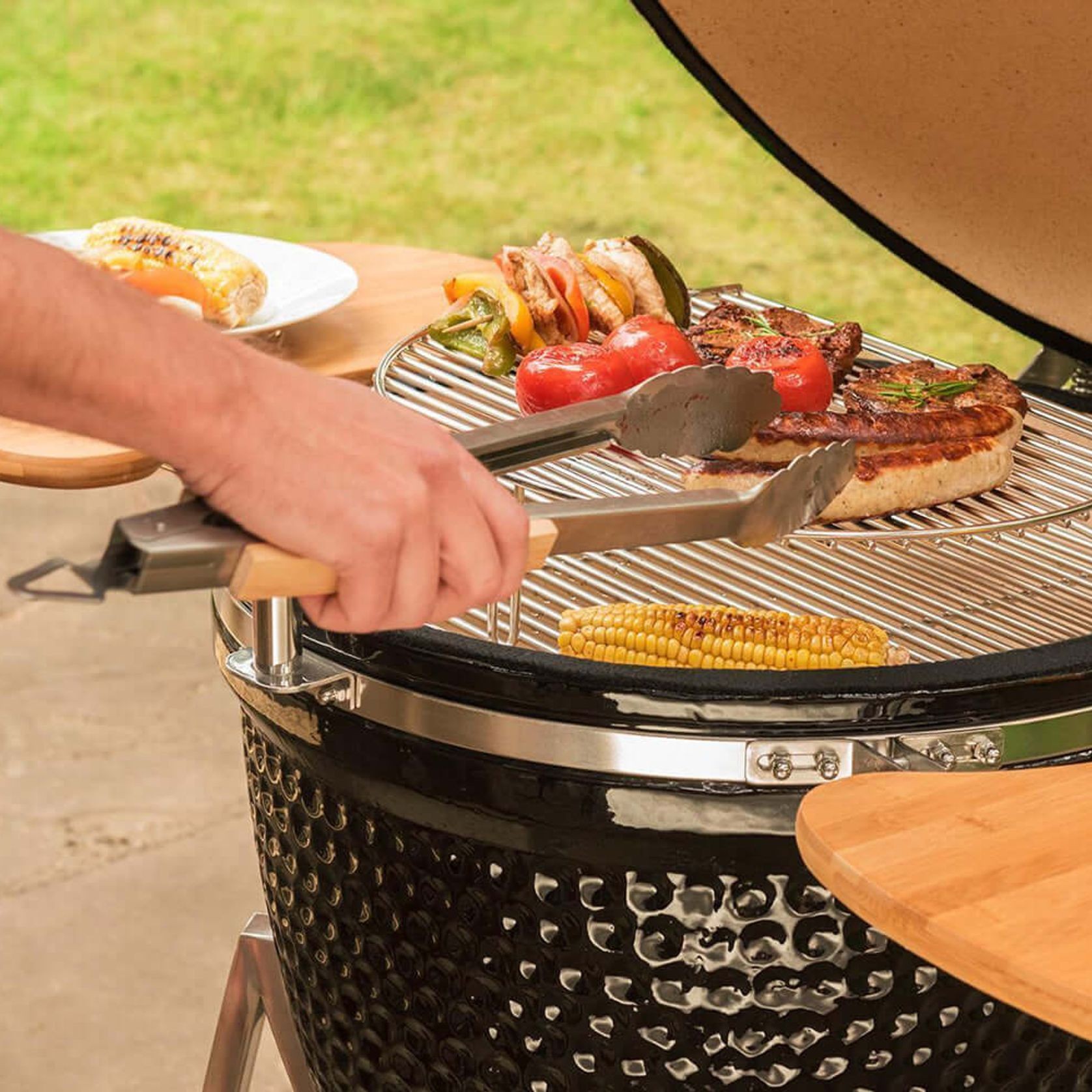 21-Inch Kamado Ceramic Charcoal Grill With Bonus Accessory Pack gallery detail image
