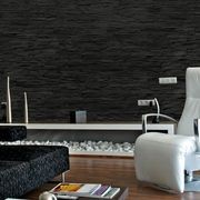 Strata Stone Wall Panels by Muros | Black Stacked Stone gallery detail image