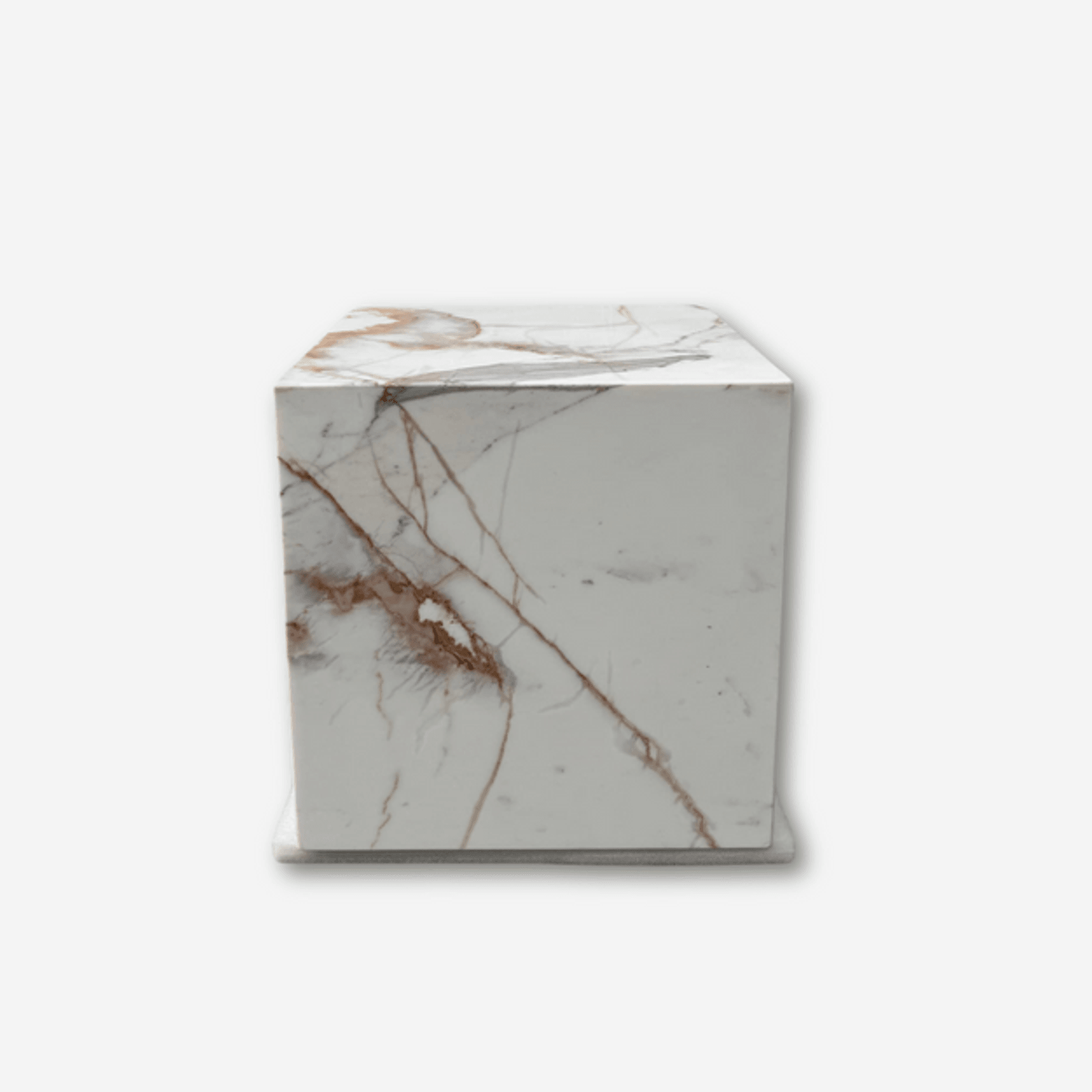 Cube Side Table - Gold Calacatta Marble | Natural Stone Co. gallery detail image