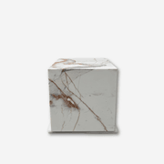 Cube Side Table - Gold Calacatta Marble | Natural Stone Co. gallery detail image