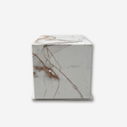 Cube Side Table - Gold Calacatta Marble | Natural Stone Co. gallery detail image