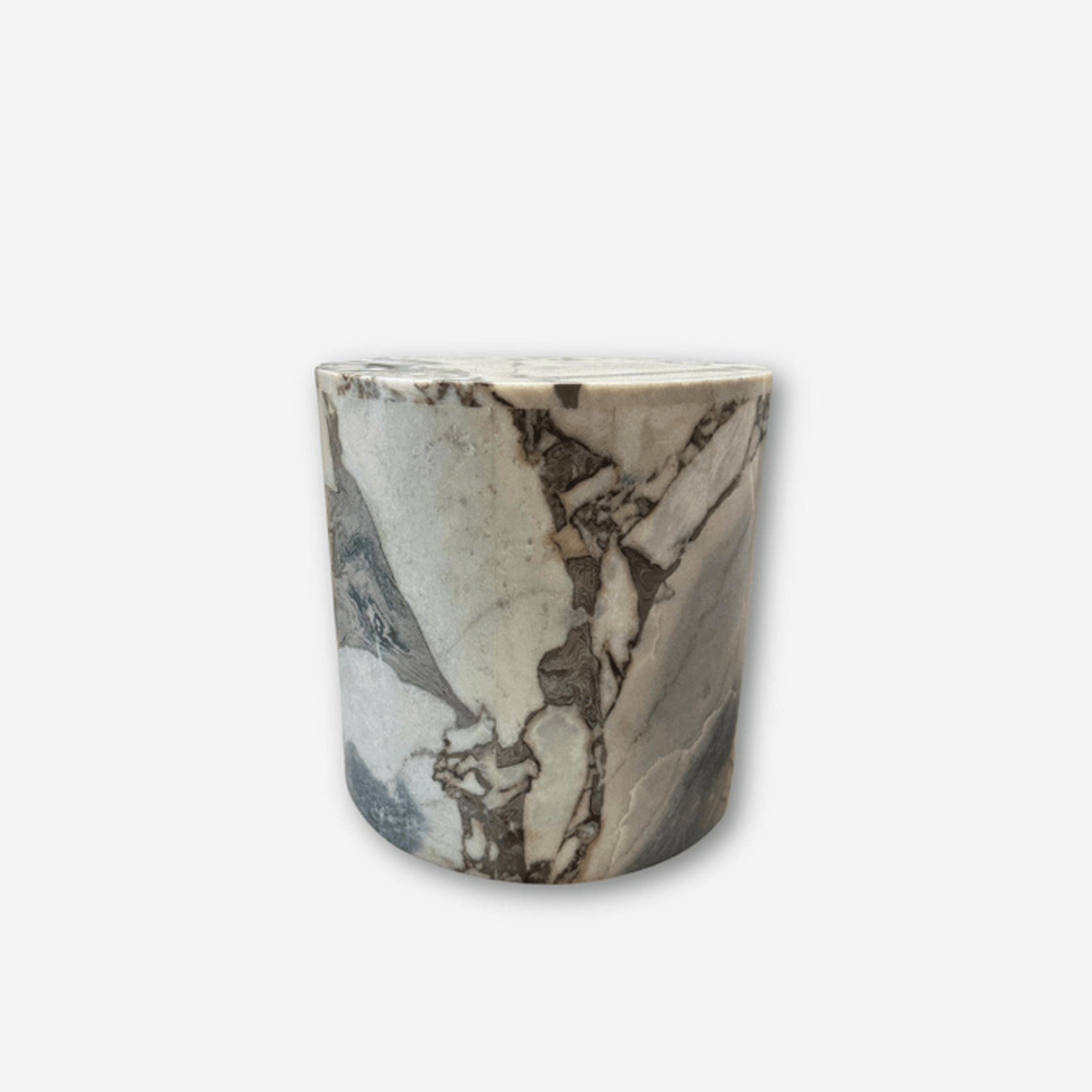Rounded Side Table - Milky Blue Marble 2 | Natural Stone Co. gallery detail image