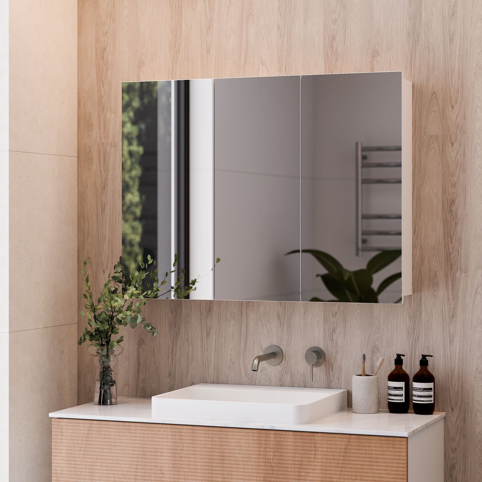 Luxe 1050mm Mirror Cabinet | 3 Door gallery detail image
