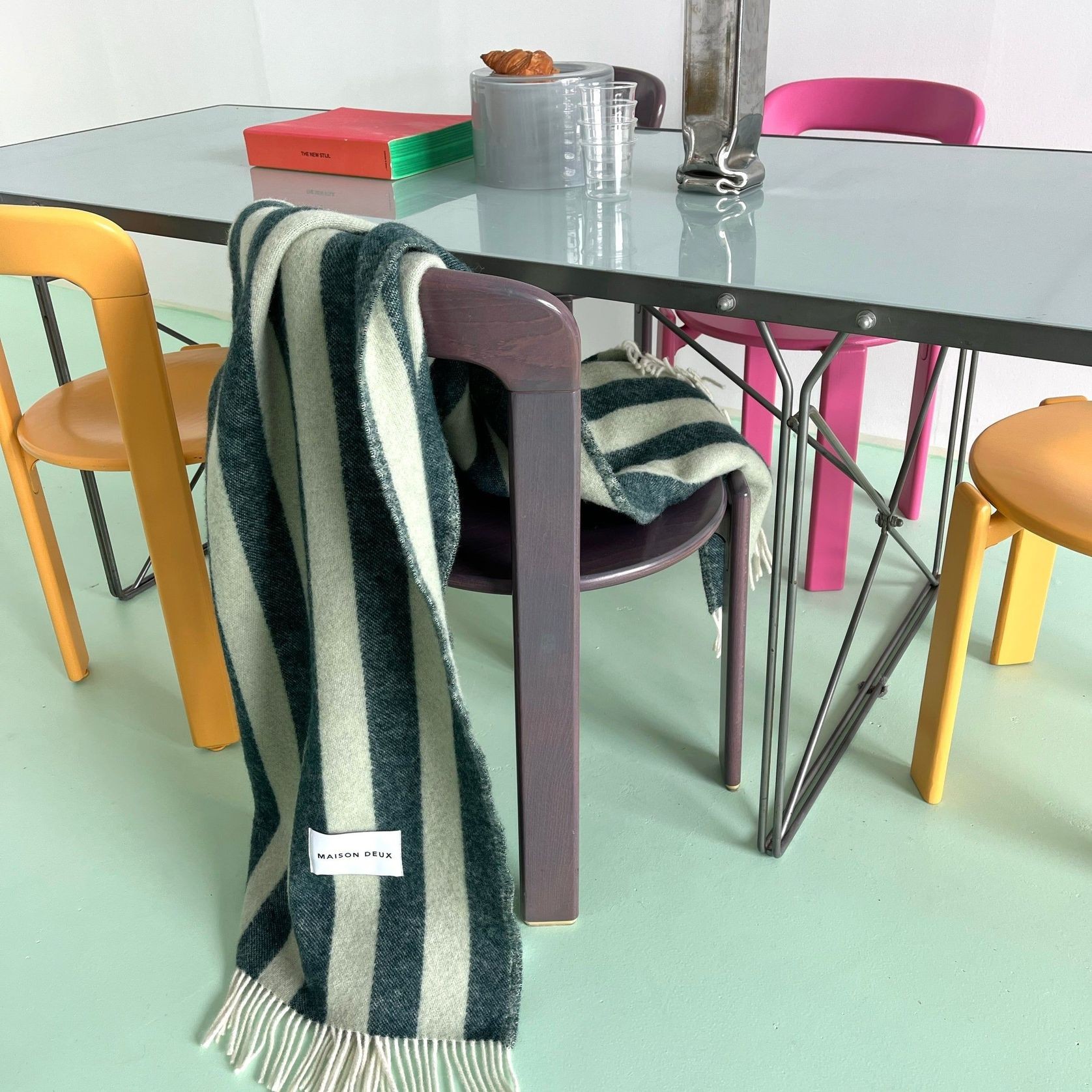 Maison Deux Candy Wrap NZ Wool Throw – Green Sage gallery detail image
