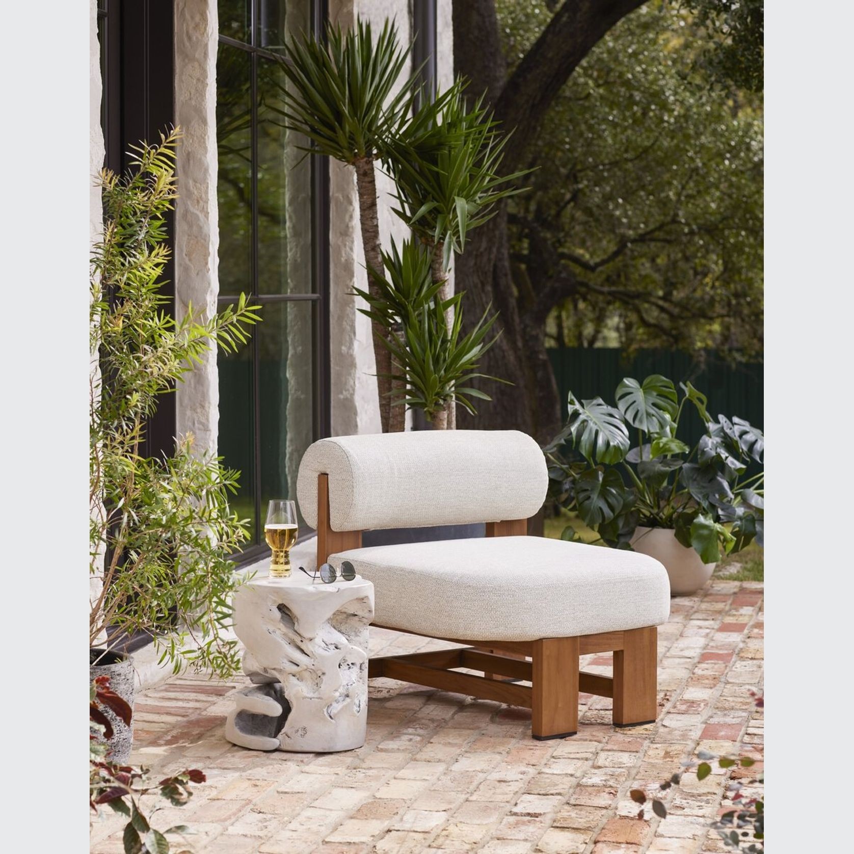 Ivory Teak Accent Table gallery detail image
