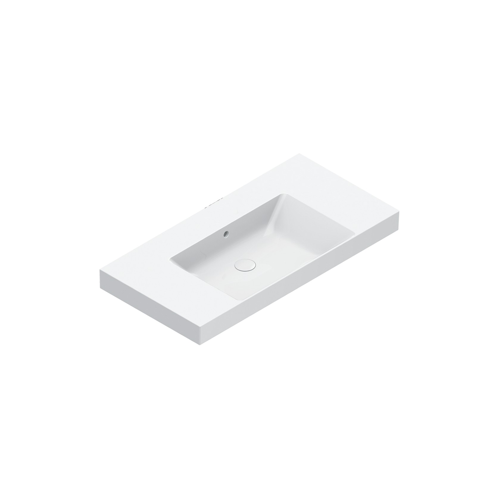 Zero 100 Centre Basin No Taphole Gloss White gallery detail image
