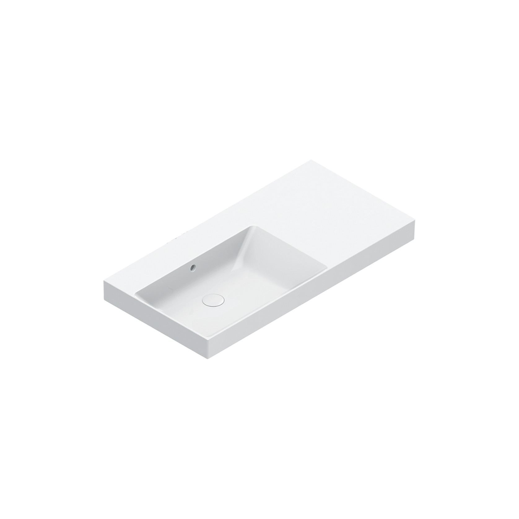 Zero 100 Left Basin No Taphole Gloss White gallery detail image