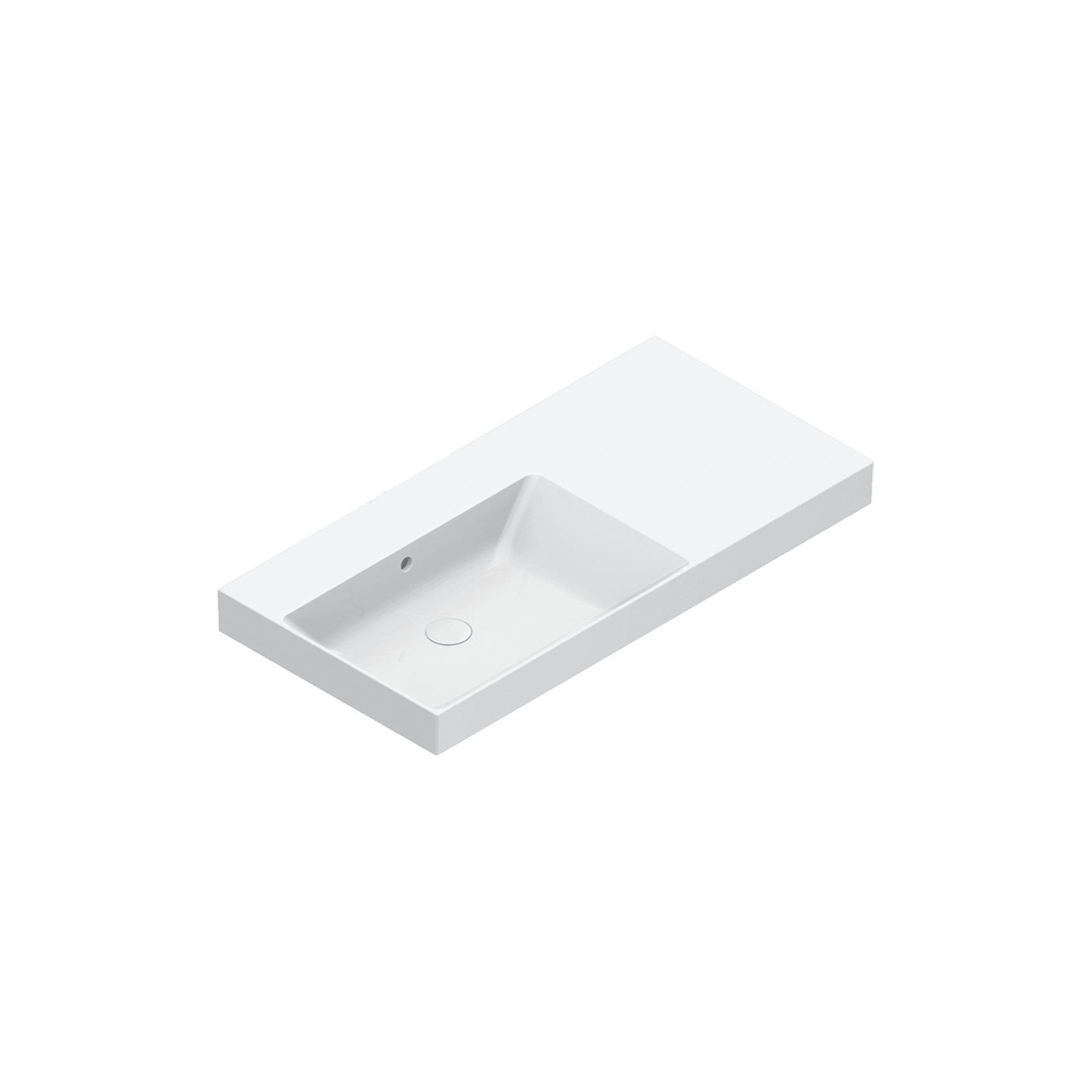 Zero 100 Left Basin No Taphole Gloss White gallery detail image
