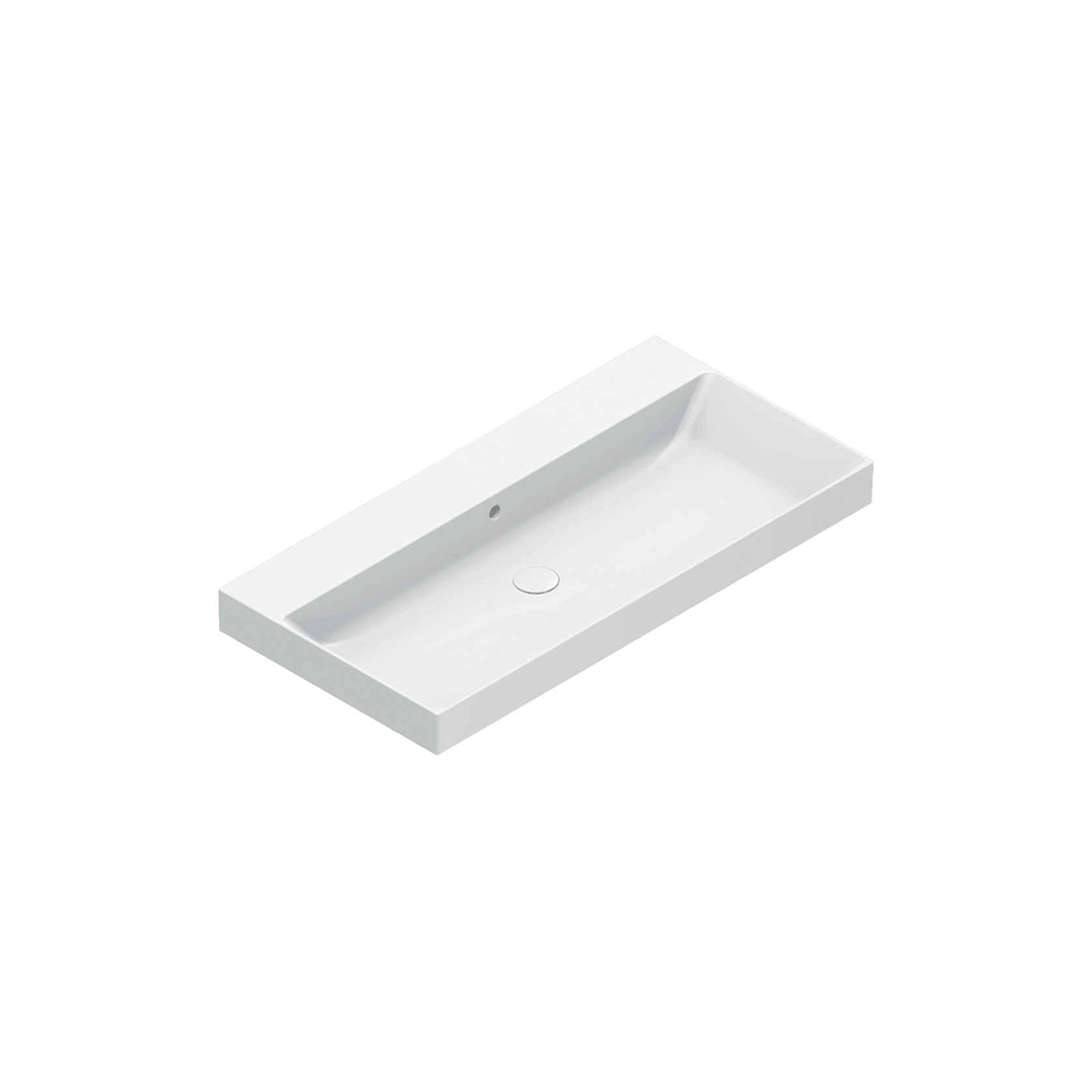 Zero 100 Basin No Taphole Gloss White gallery detail image