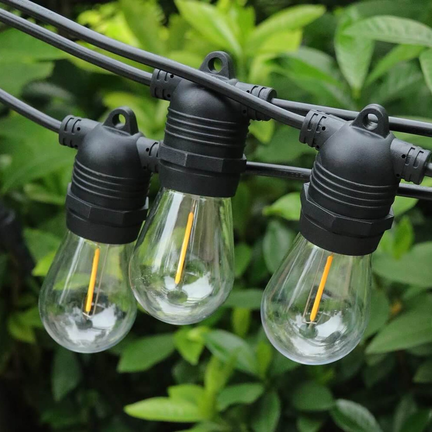 Outdoor Led Festoon String Lights - 10m Warm White Solar Powered gallery detail image