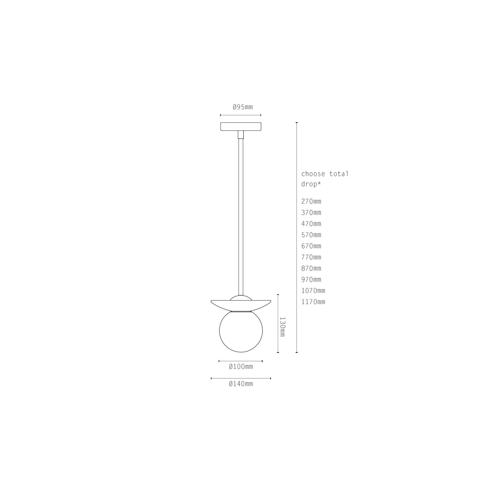 Orbit Brass Pendant Light gallery detail image