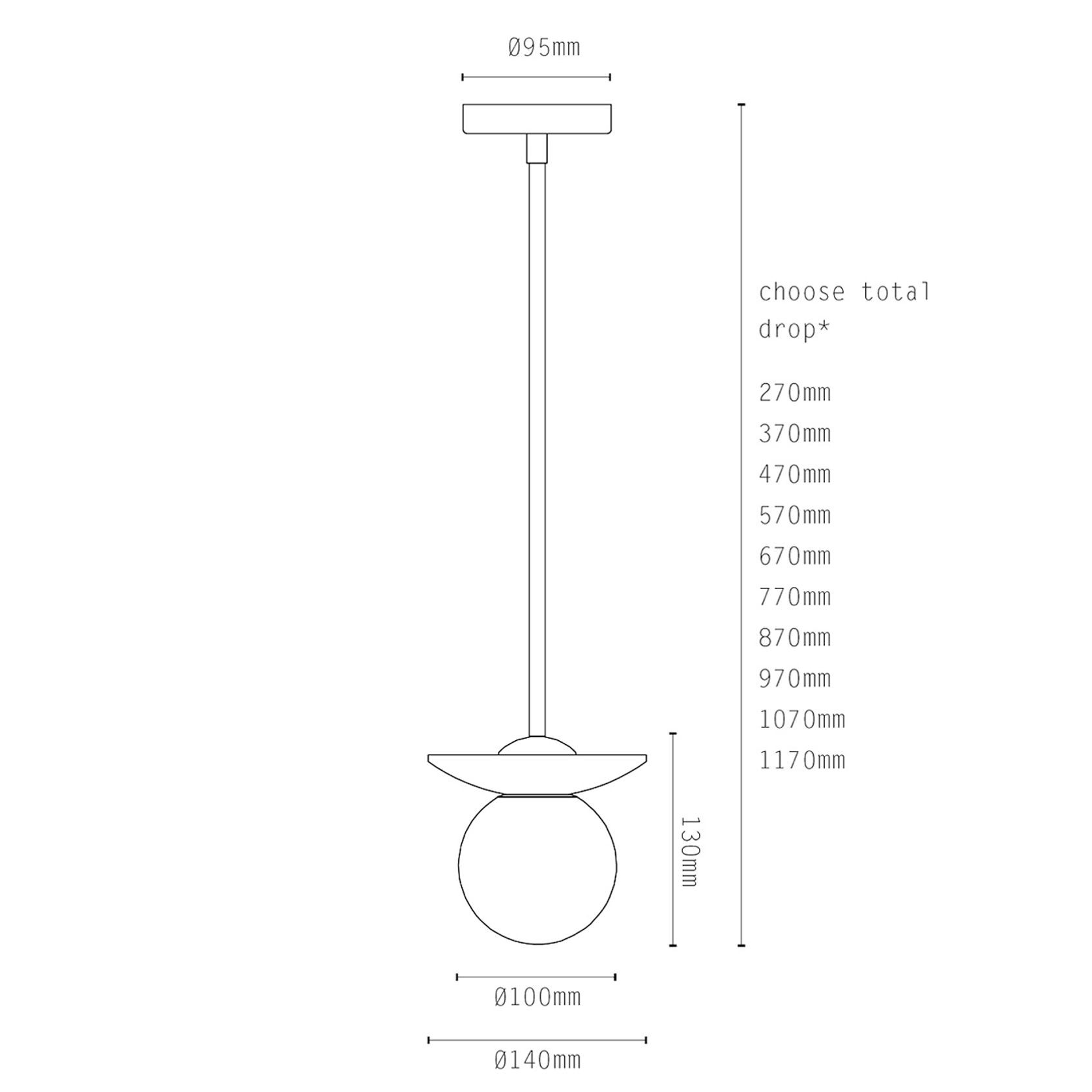 Orbit Brass Pendant Light gallery detail image