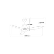 Martec Elite 48"AC Ceiling Fan with Light - White Oak gallery detail image
